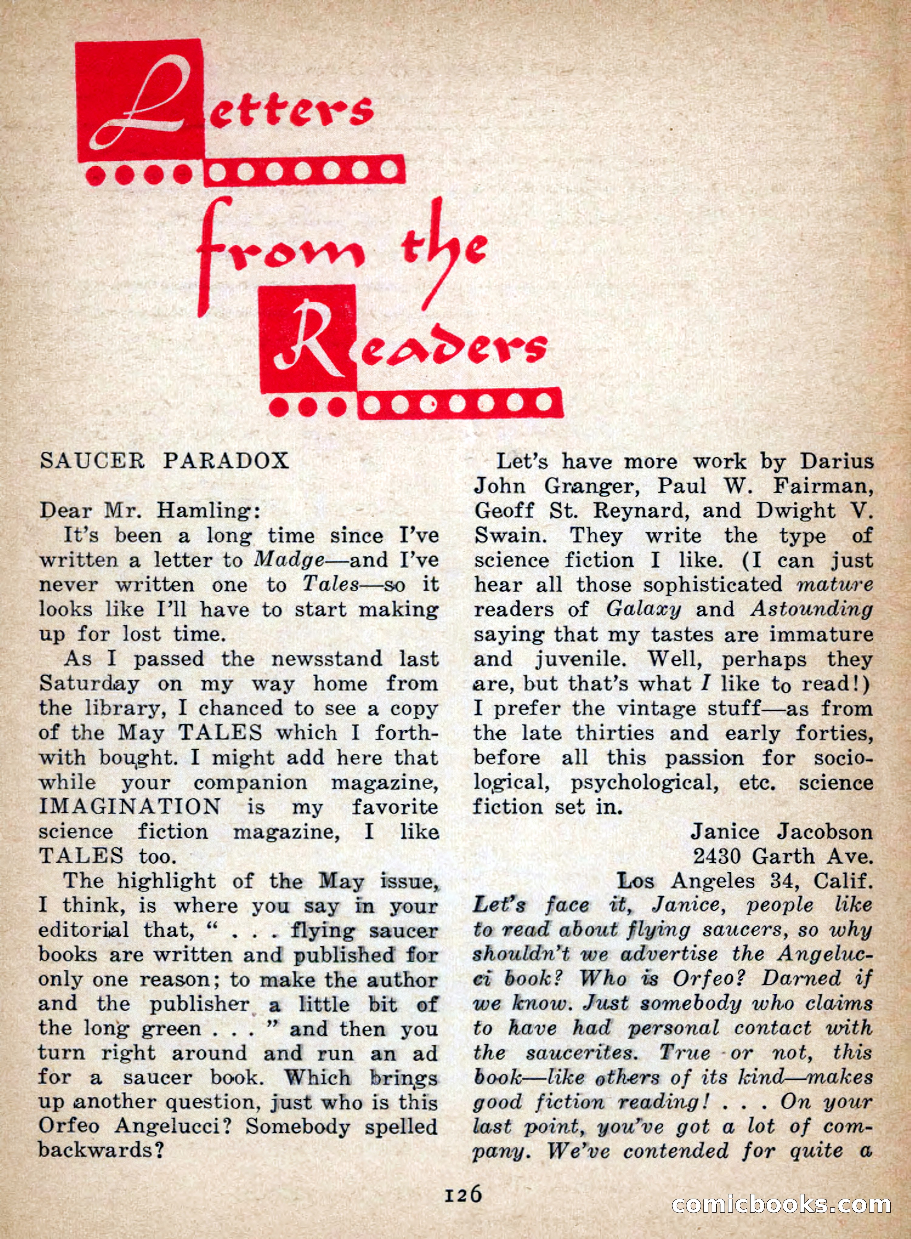 Imaginative Tales, July 1956 — page 126 of 132