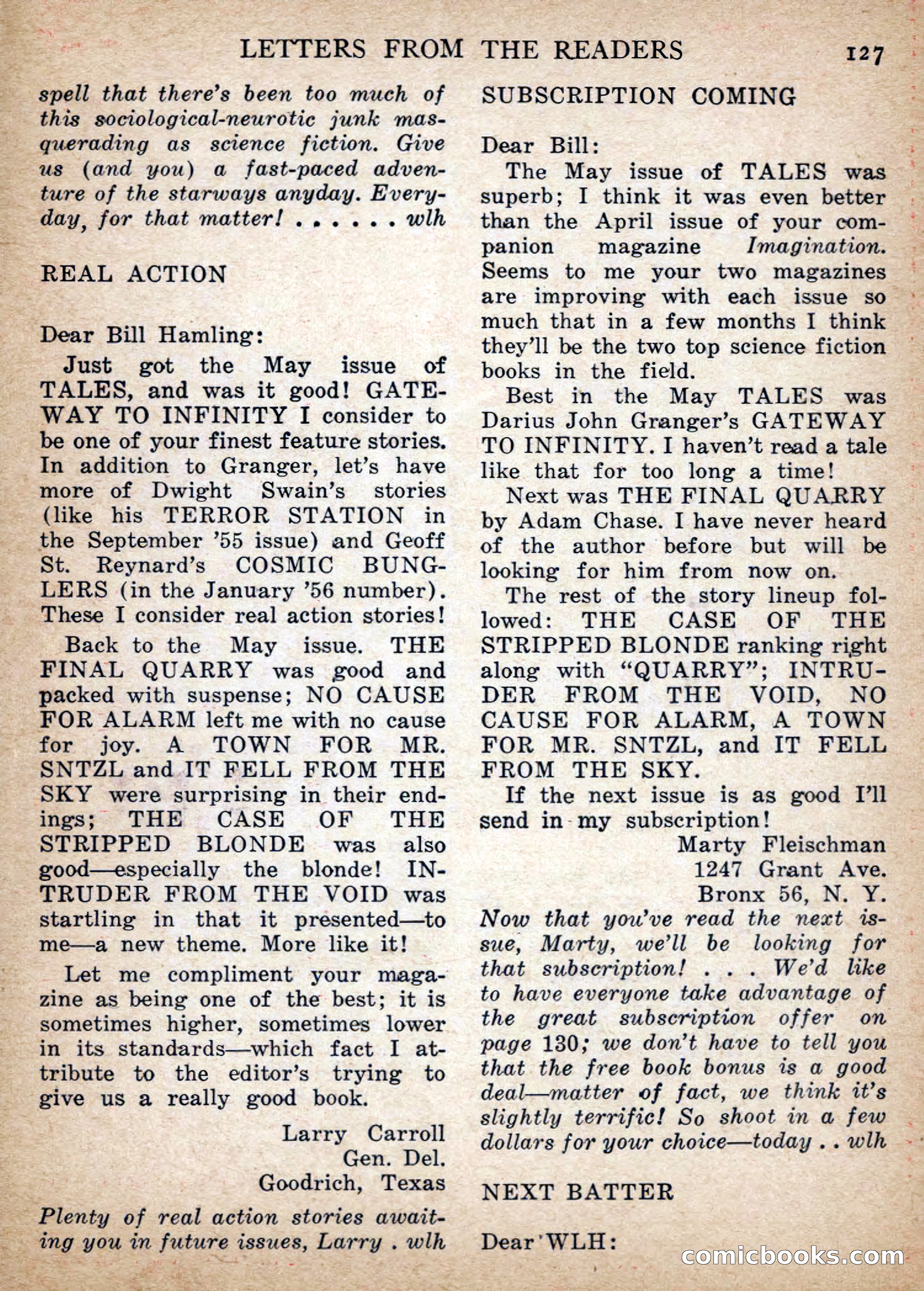 Imaginative Tales, July 1956 — page 127 of 132