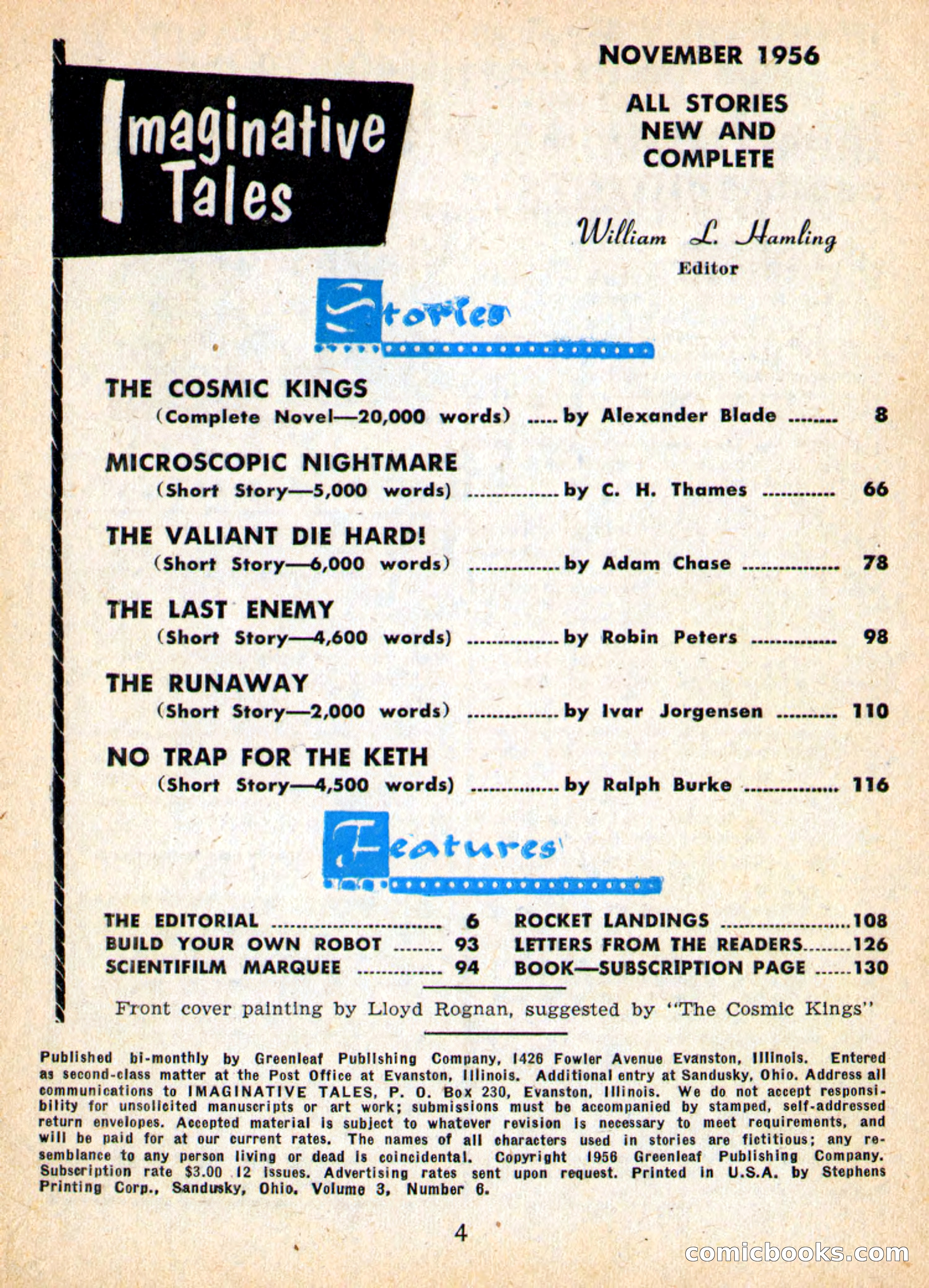 Imaginative Tales, November 1956 — page 4 of 132