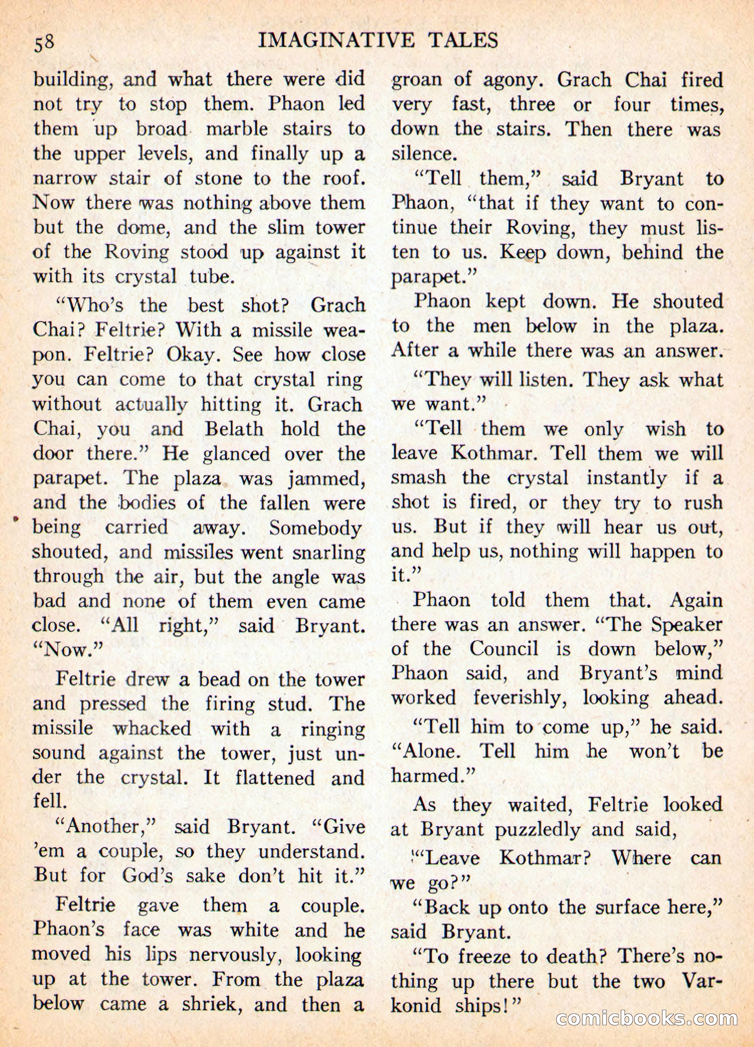 Imaginative Tales, November 1956 — page 58 of 132