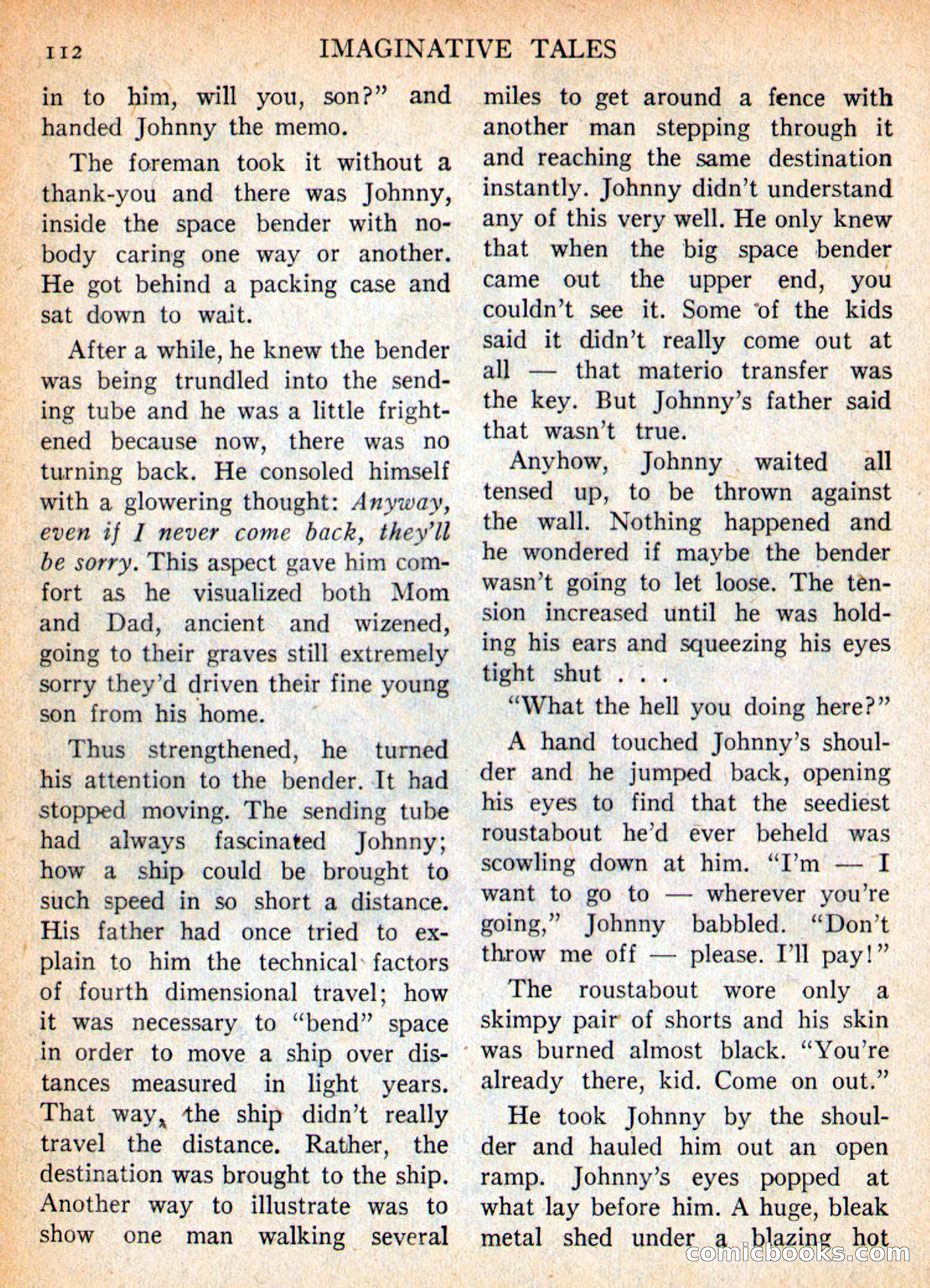Imaginative Tales, November 1956 — page 112 of 132