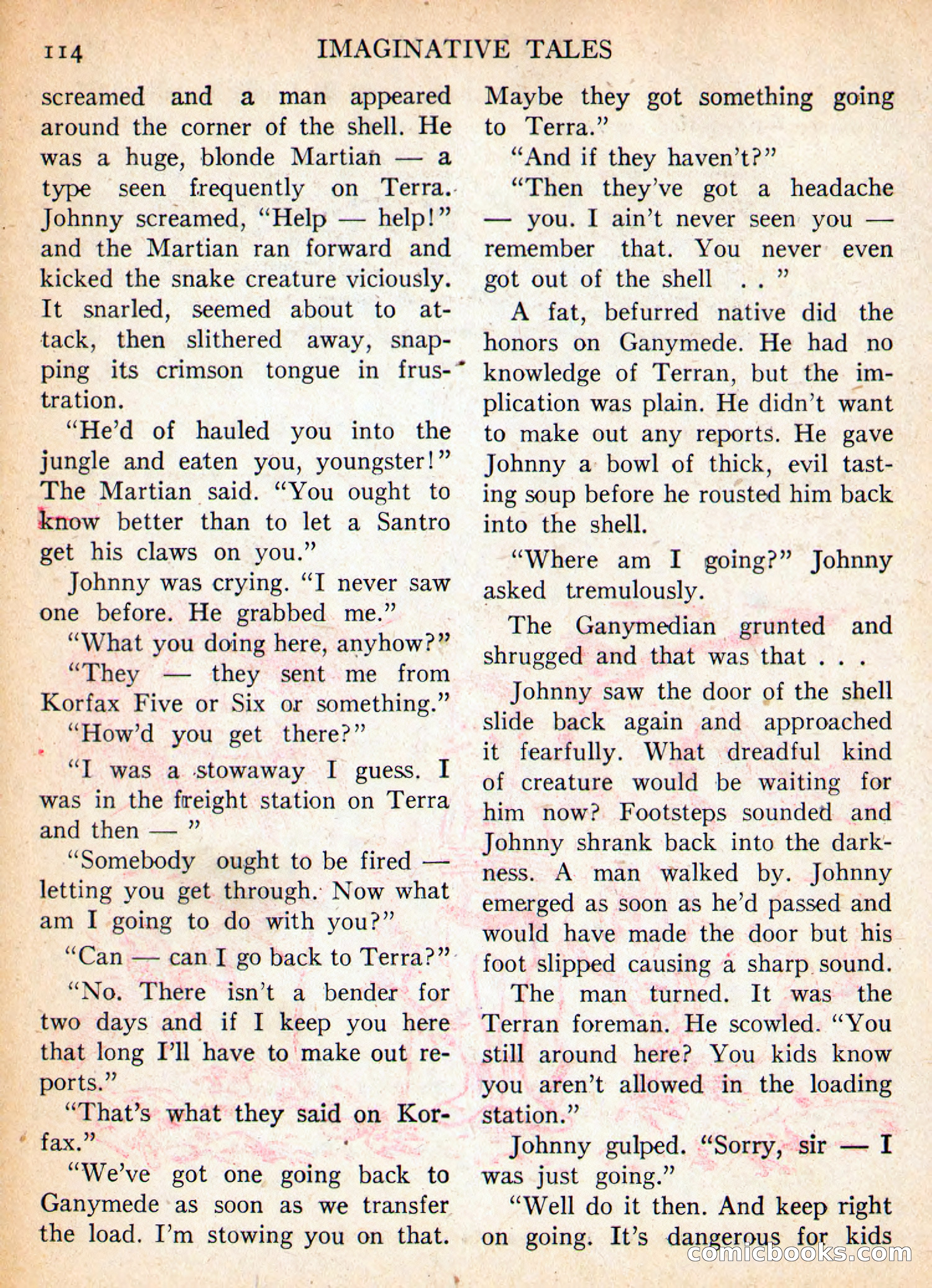 Imaginative Tales, November 1956 — page 114 of 132