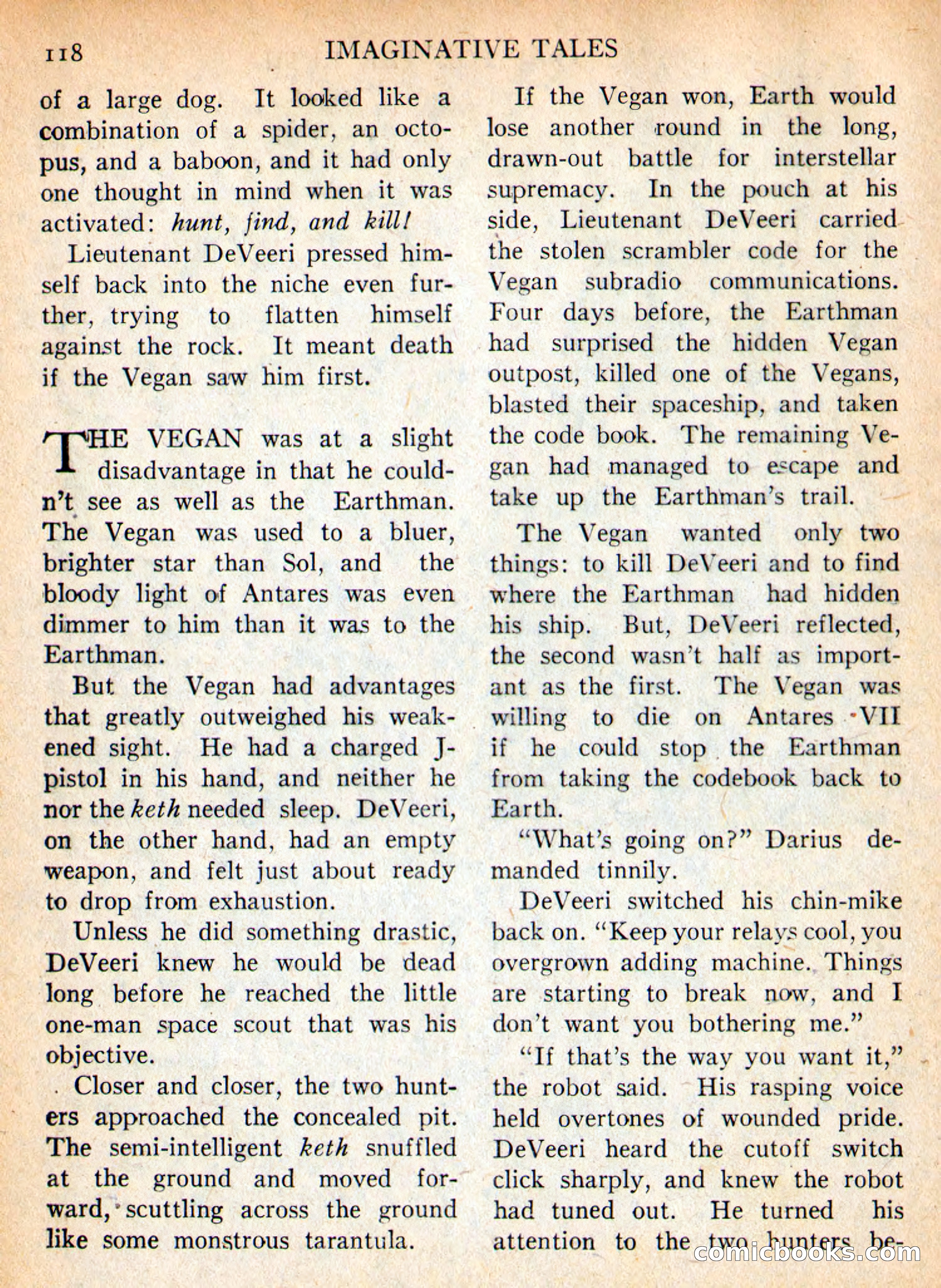 Imaginative Tales, November 1956 — page 118 of 132