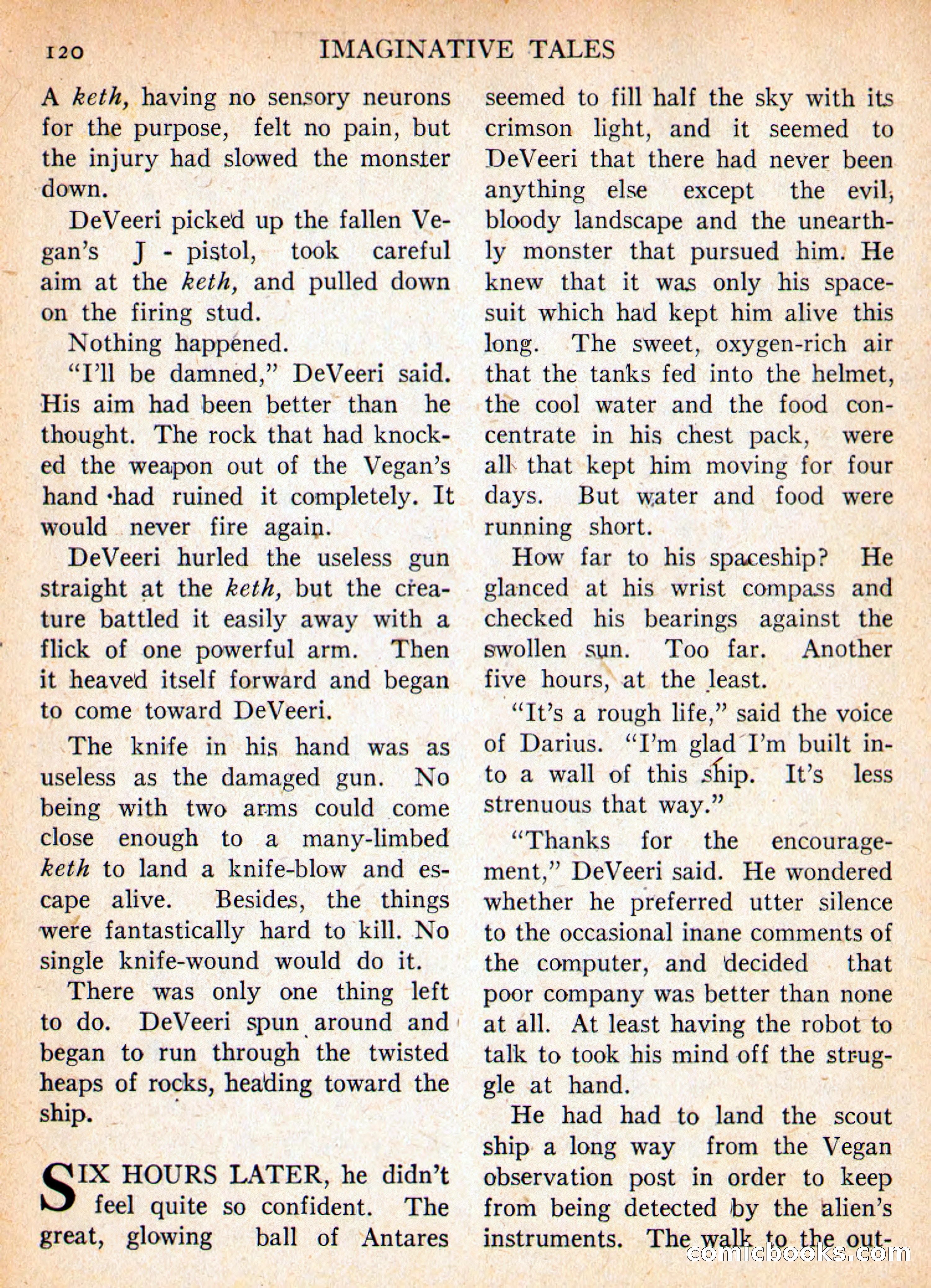 Imaginative Tales, November 1956 — page 120 of 132