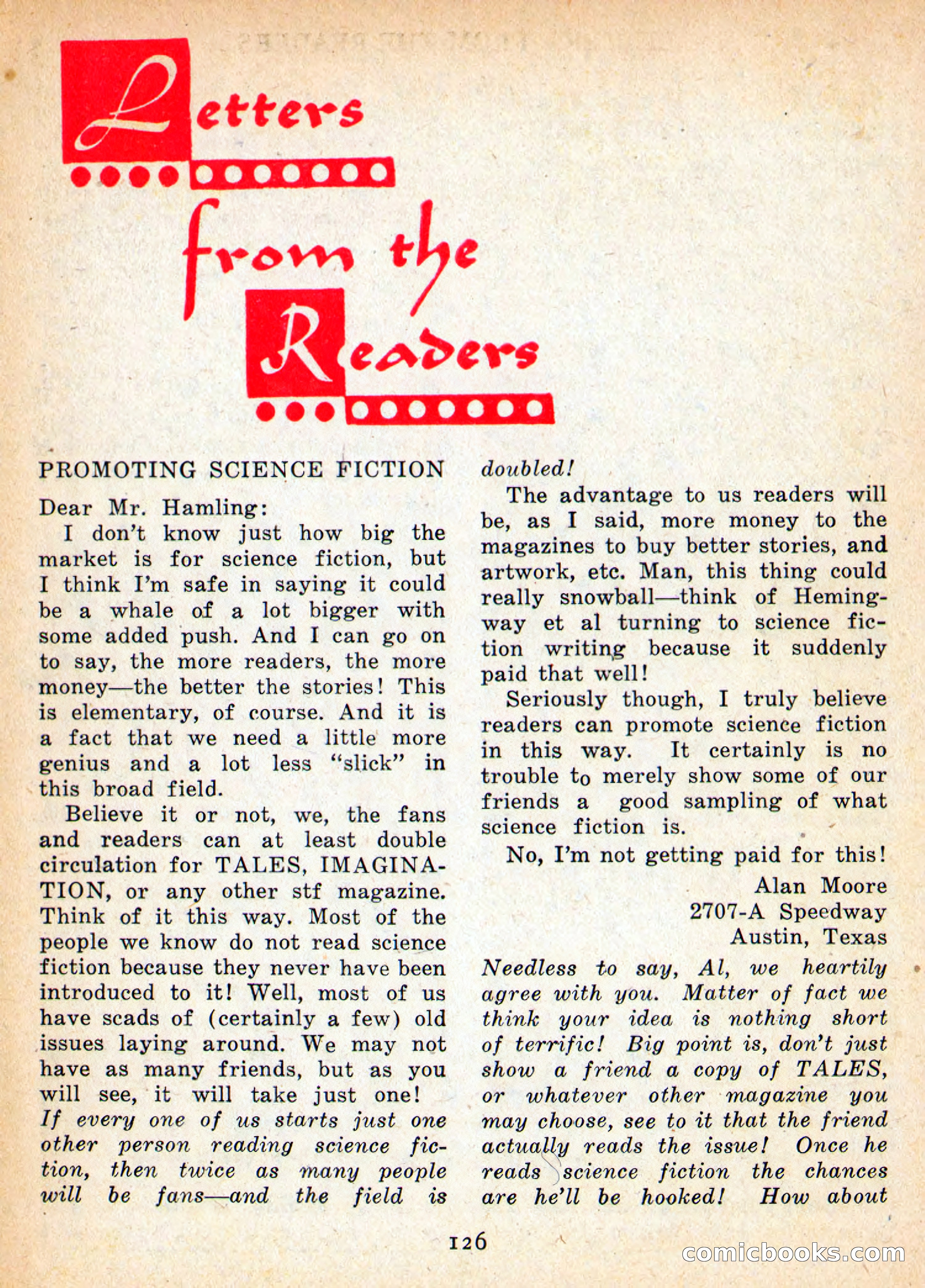 Imaginative Tales, November 1956 — page 126 of 132
