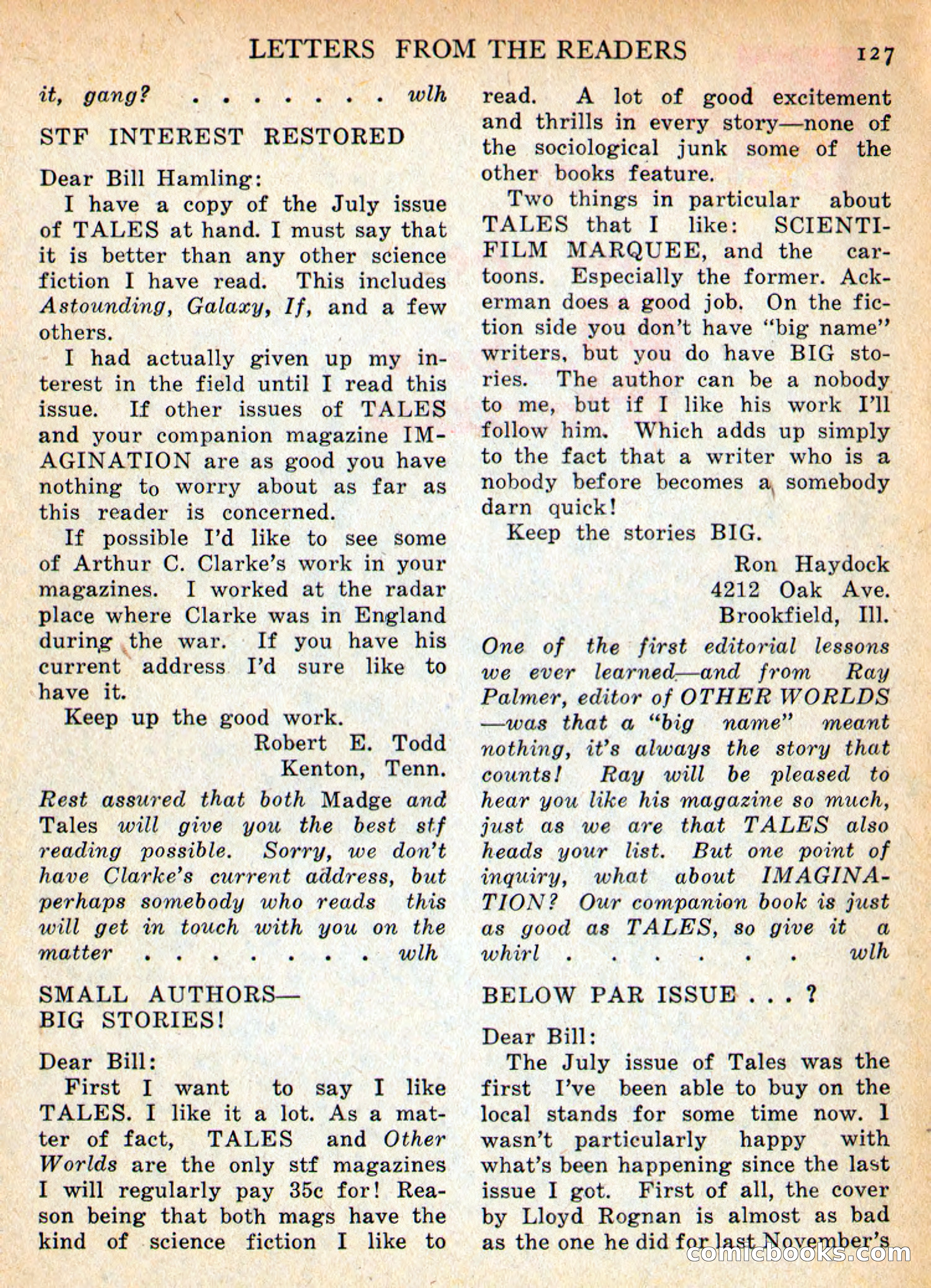 Imaginative Tales, November 1956 — page 127 of 132