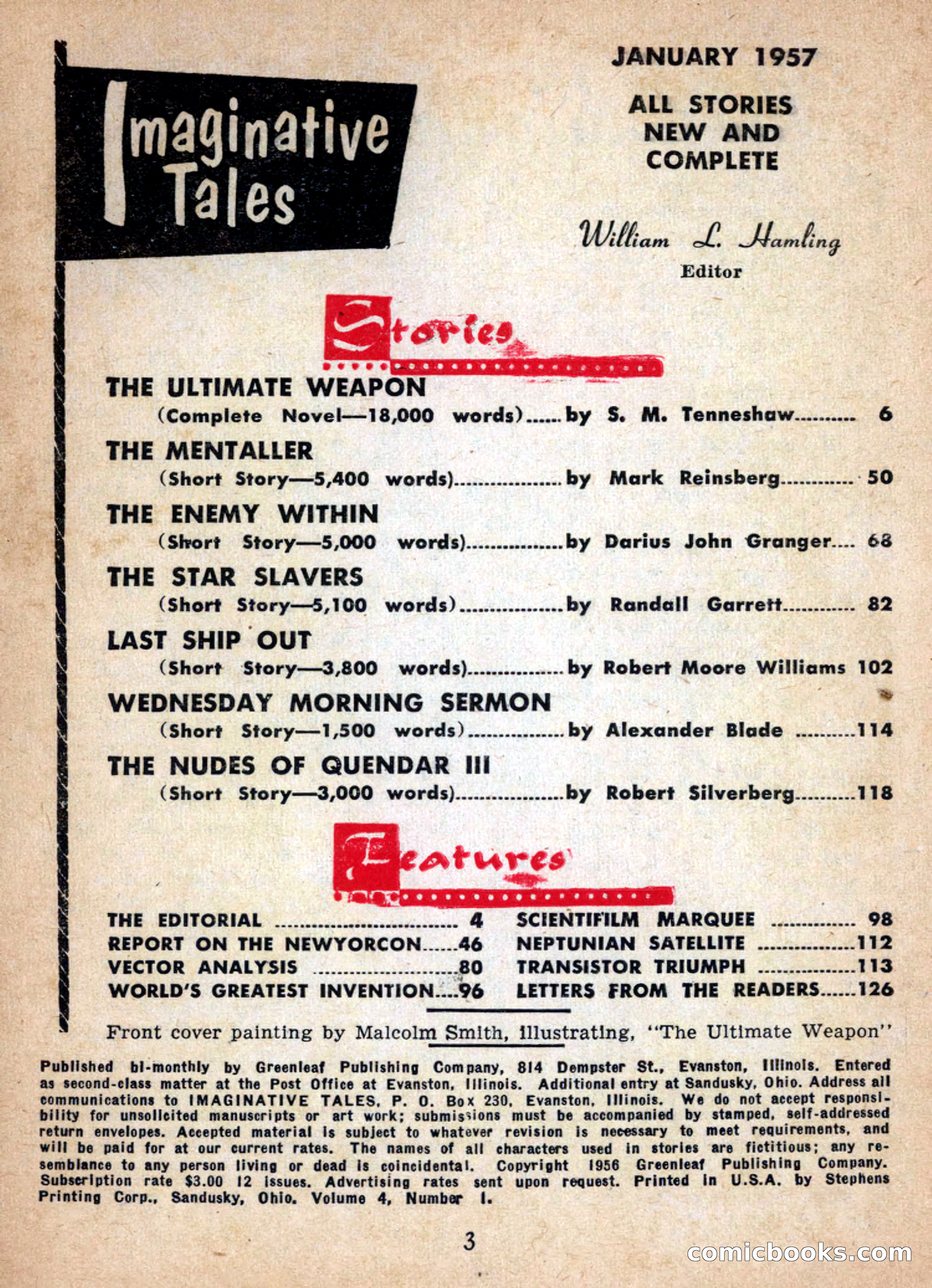 Imaginative Tales, January 1957 — page 3 of 132