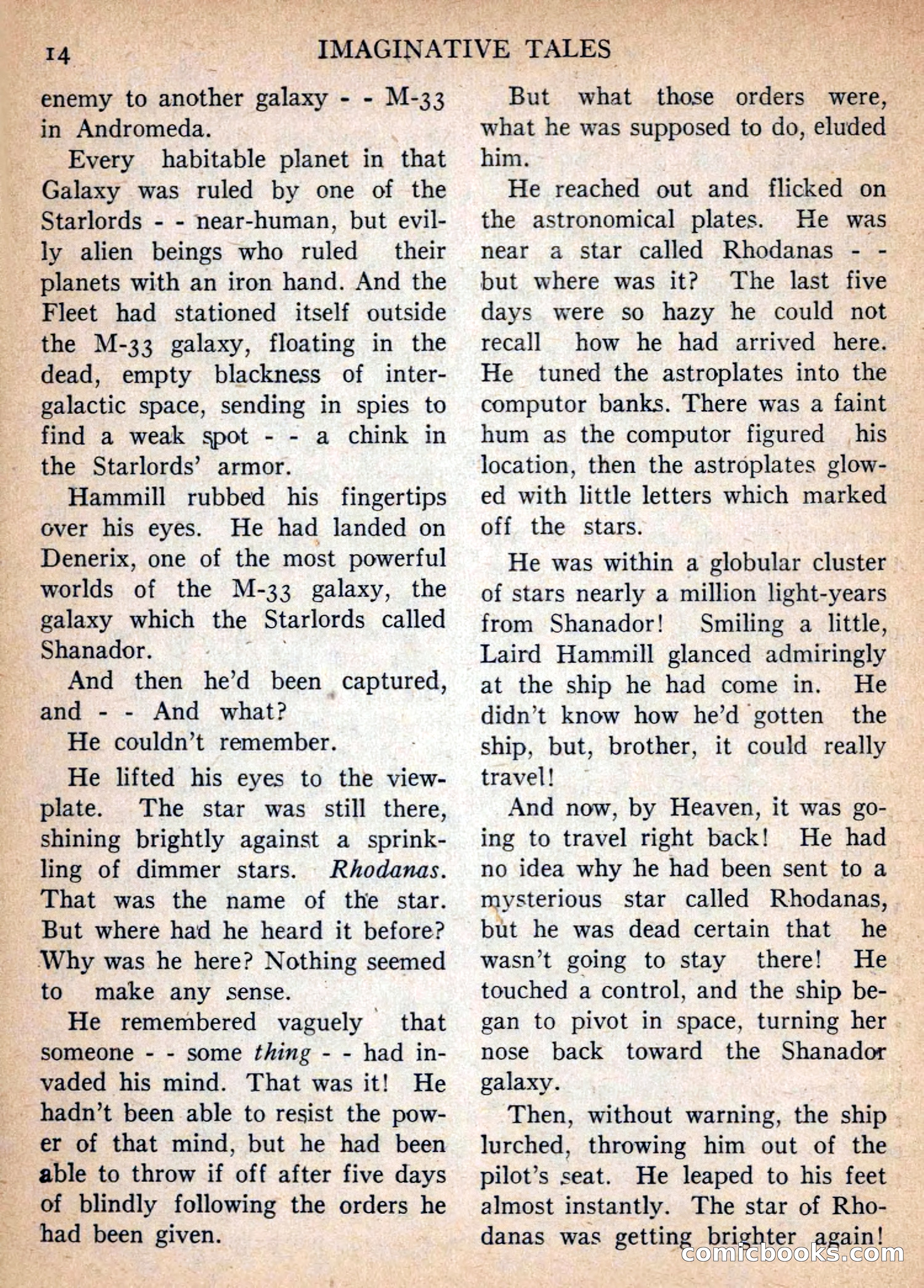 Imaginative Tales, January 1957 — page 14 of 132