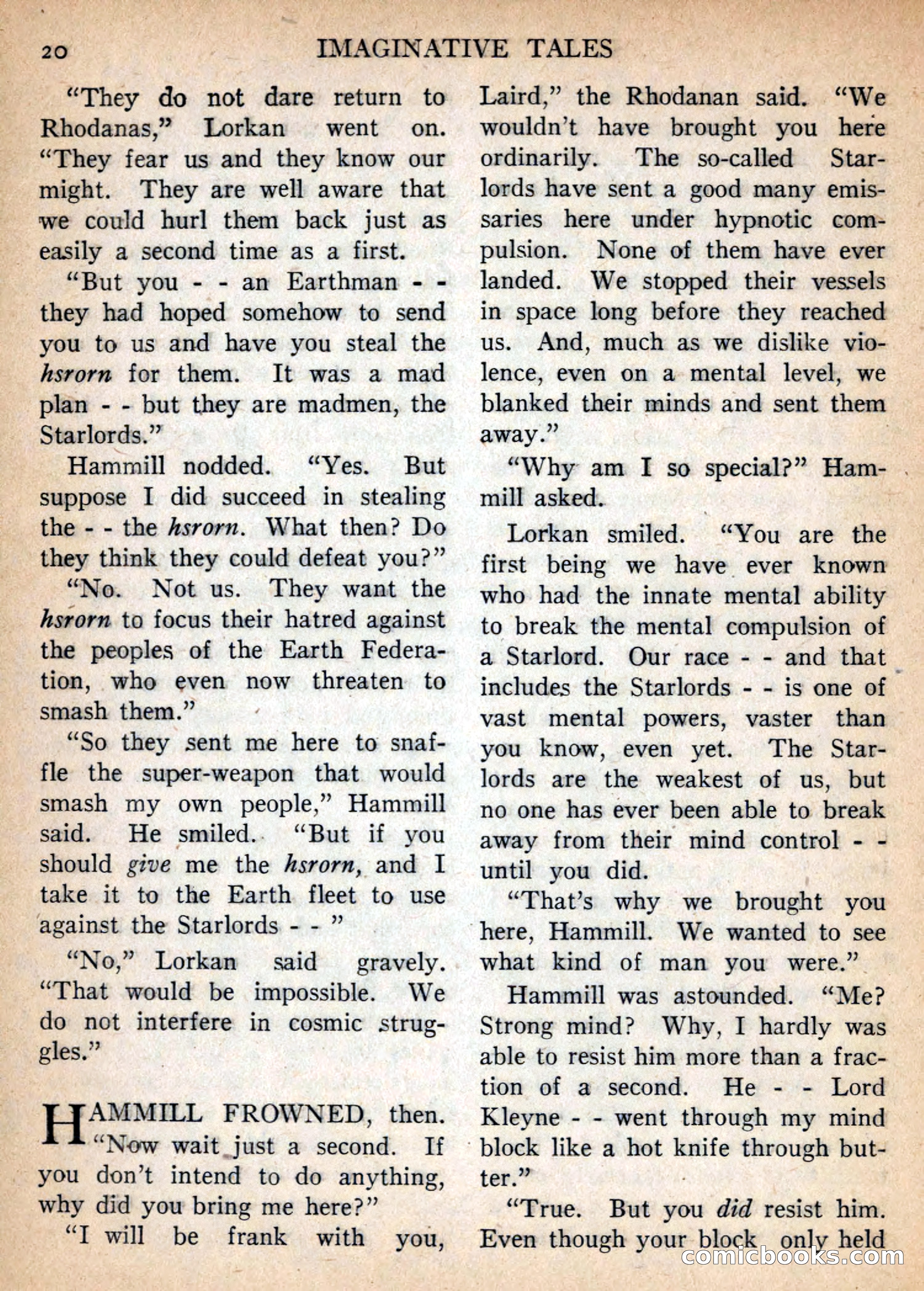 Imaginative Tales, January 1957 — page 20 of 132