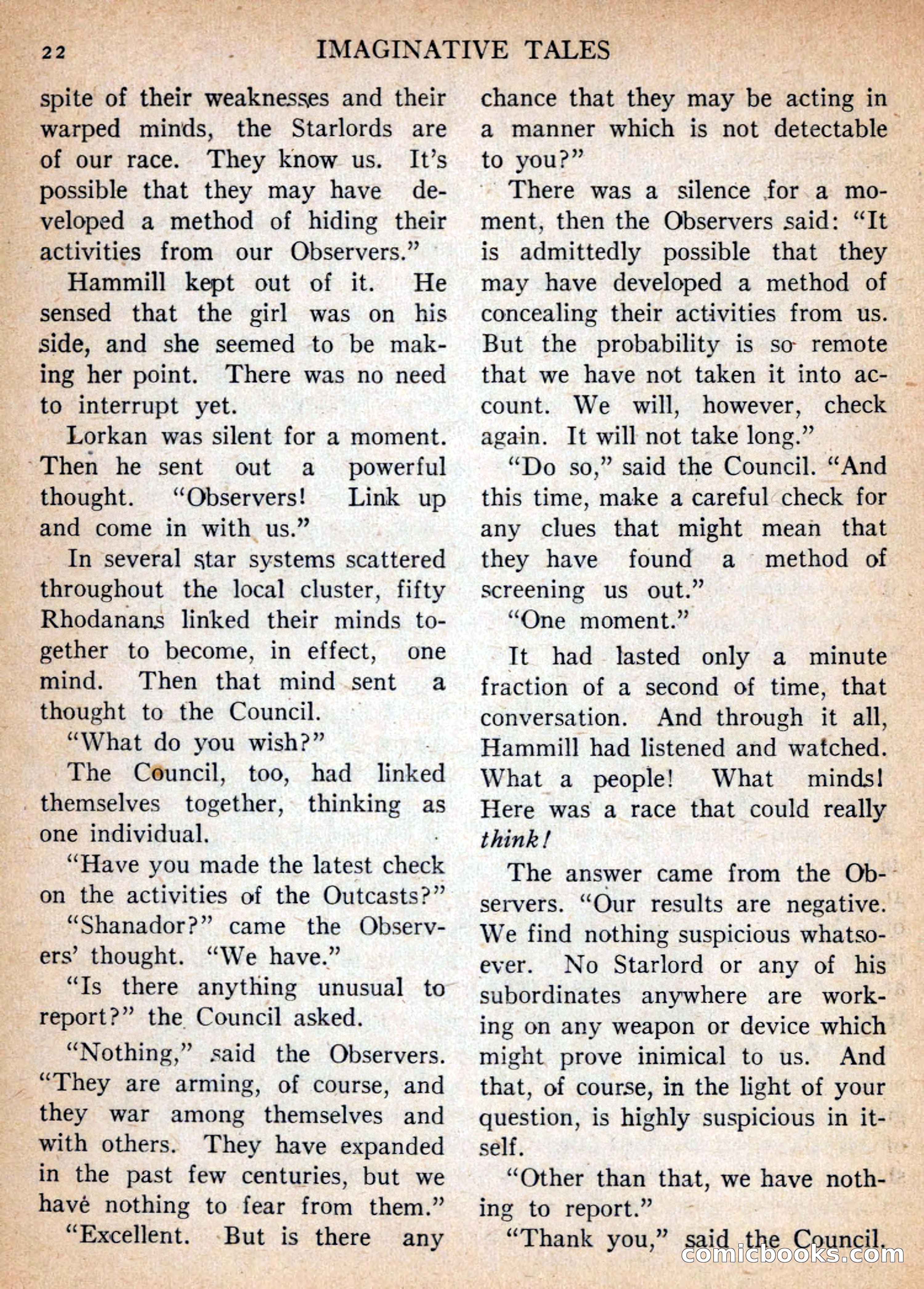 Imaginative Tales, January 1957 — page 22 of 132