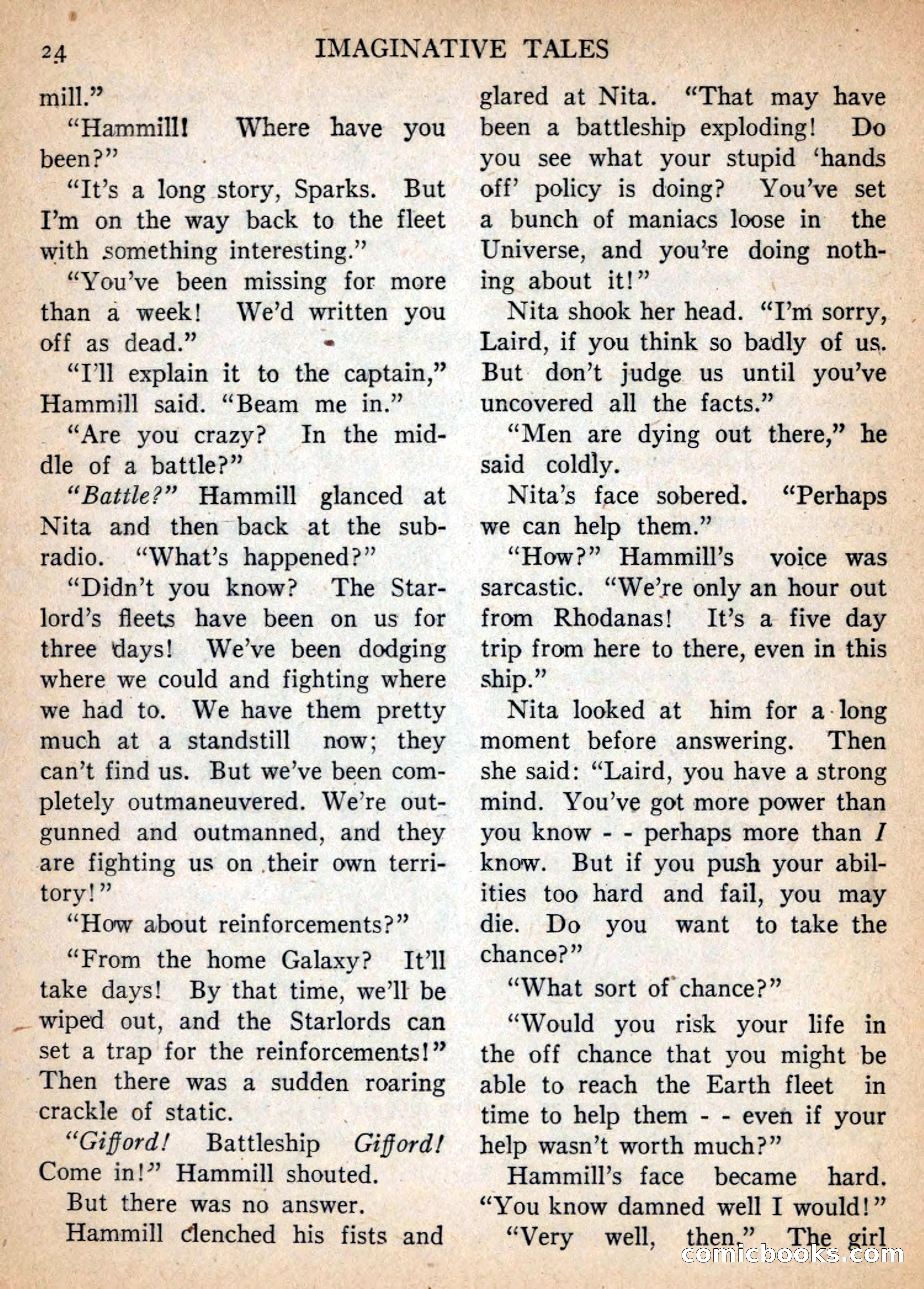 Imaginative Tales, January 1957 — page 24 of 132
