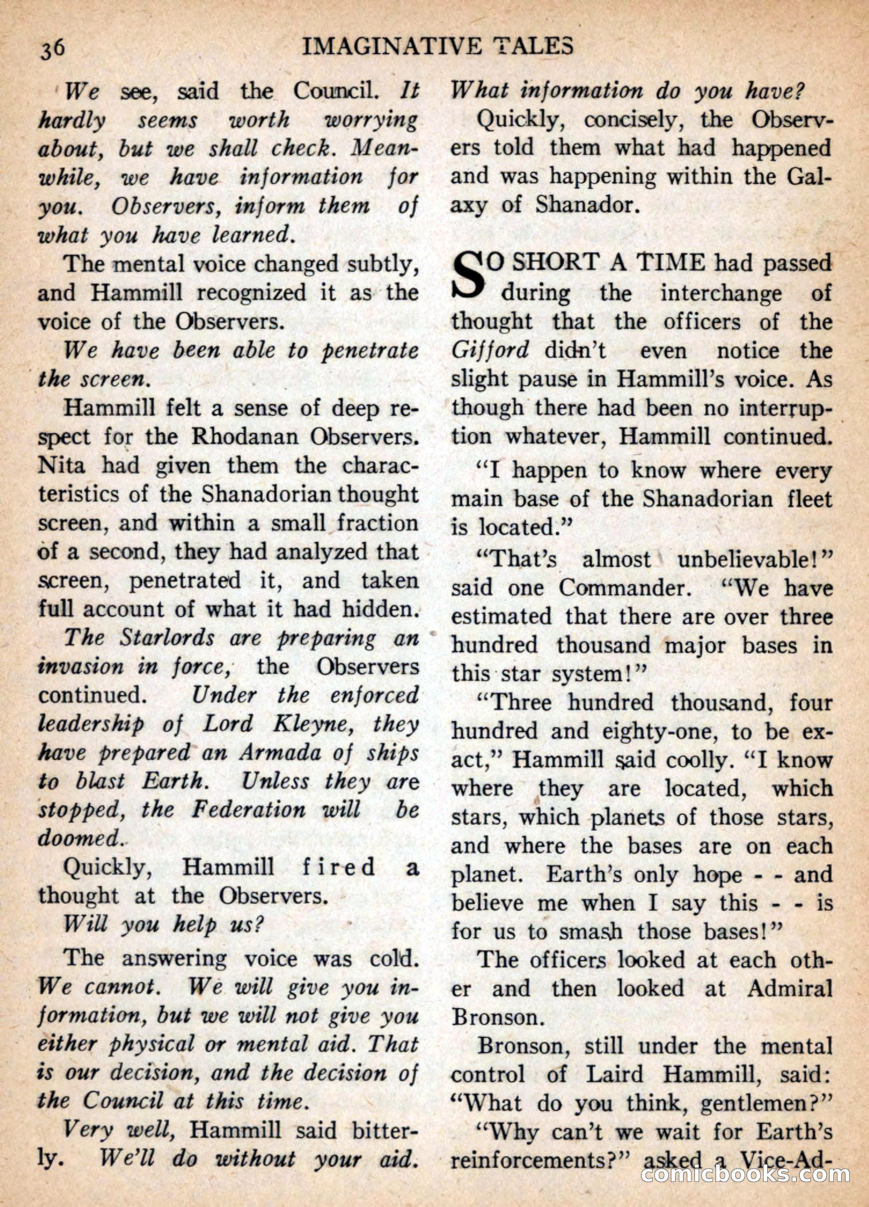 Imaginative Tales, January 1957 — page 36 of 132