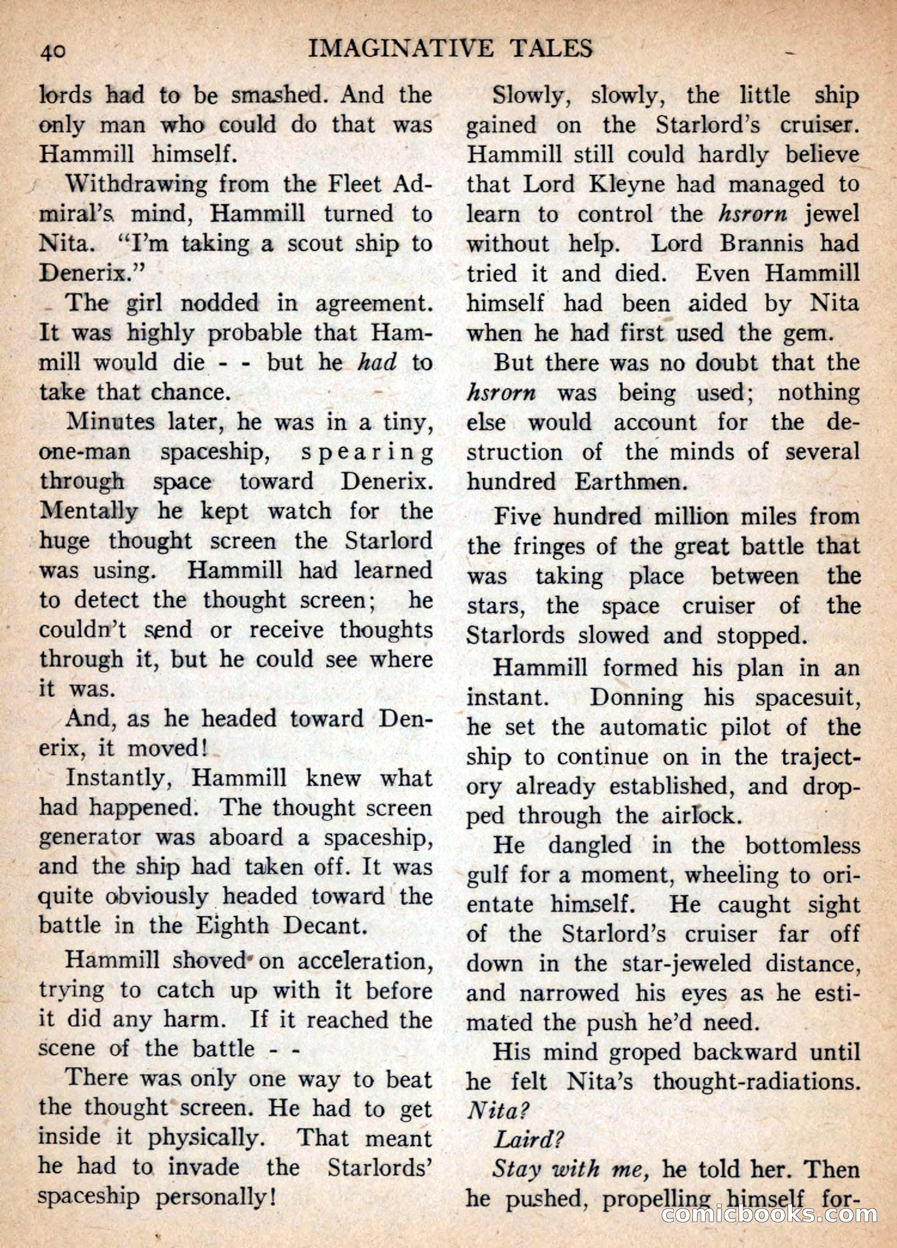 Imaginative Tales, January 1957 — page 40 of 132