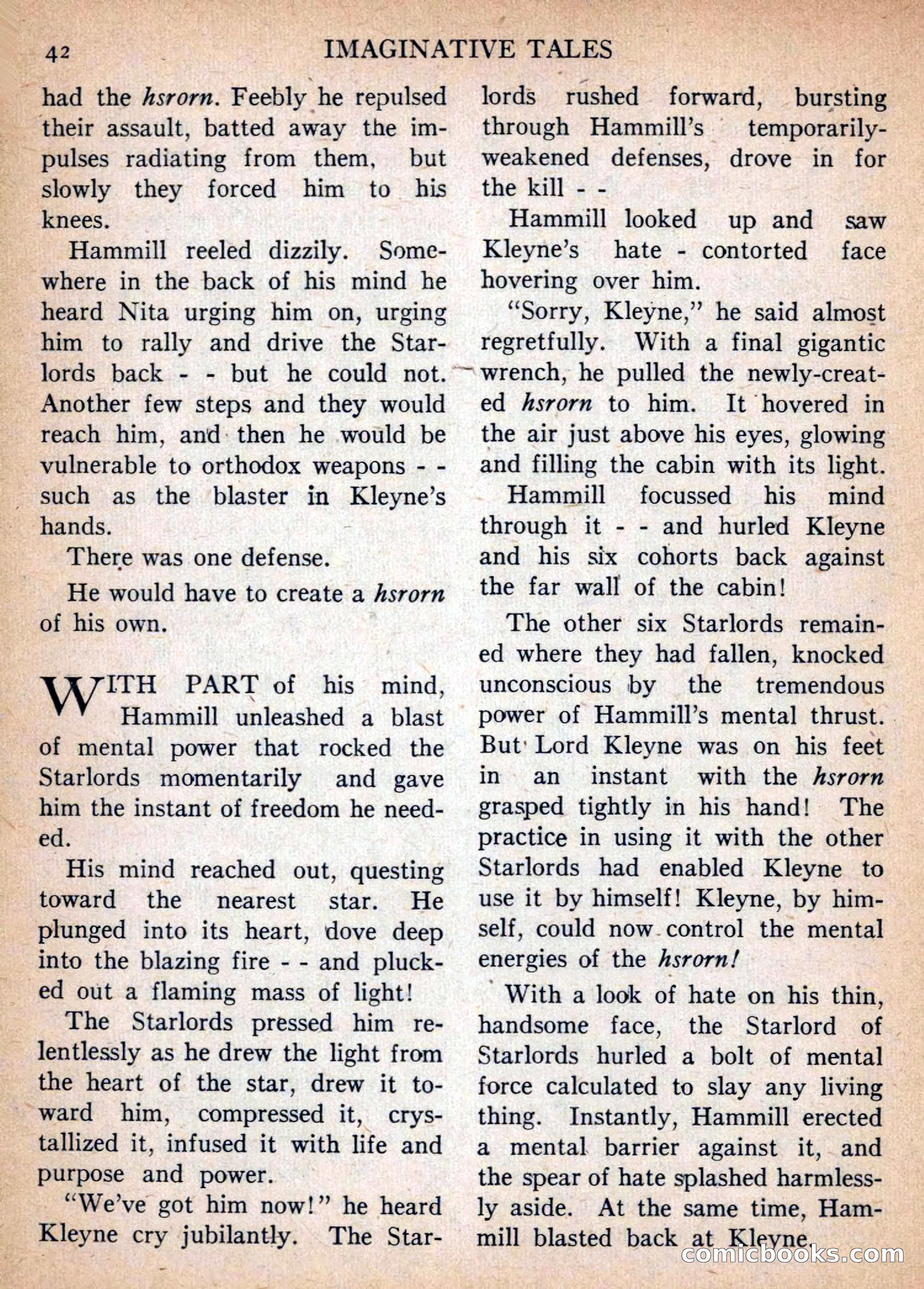 Imaginative Tales, January 1957 — page 42 of 132