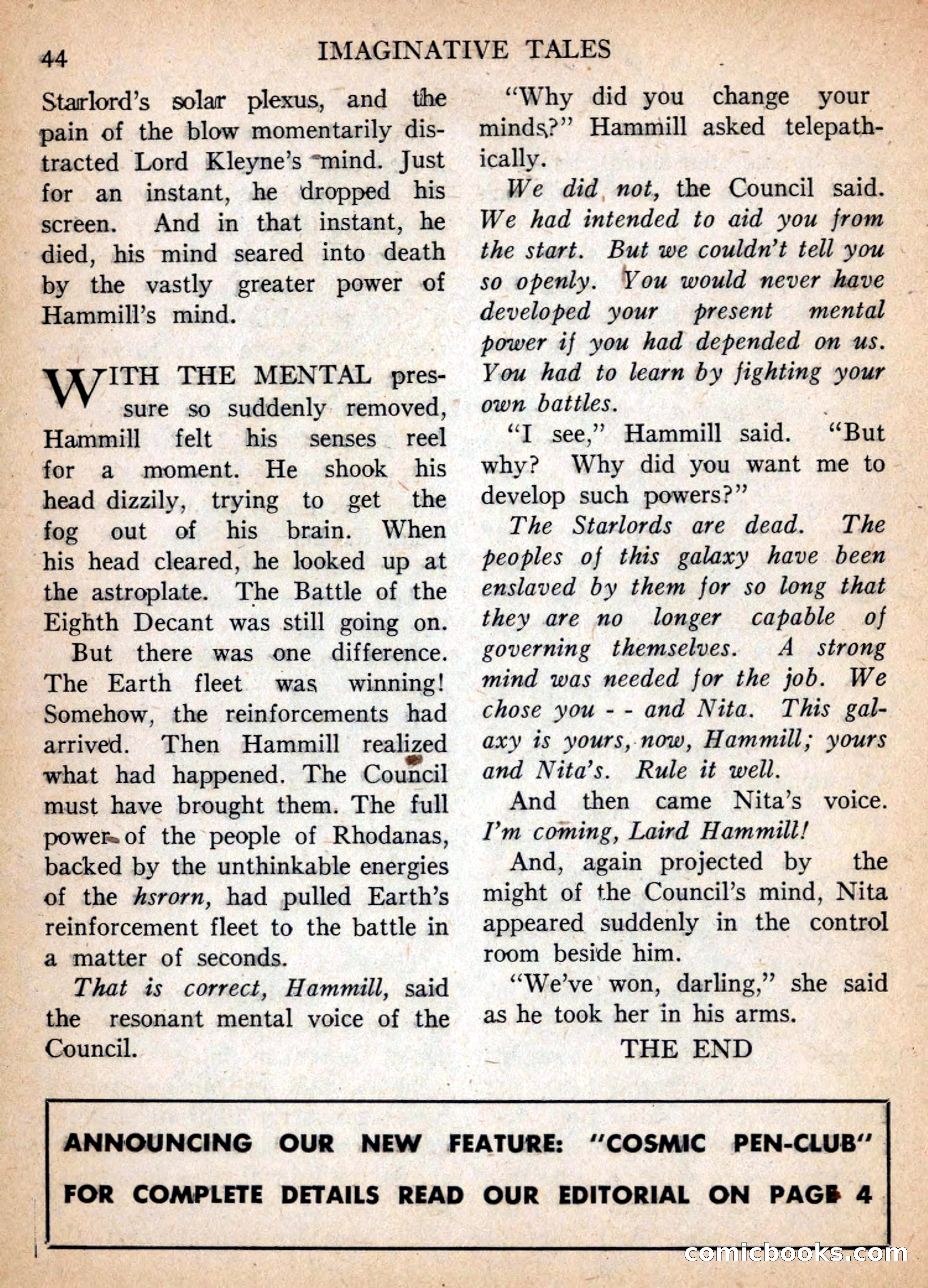 Imaginative Tales, January 1957 — page 44 of 132