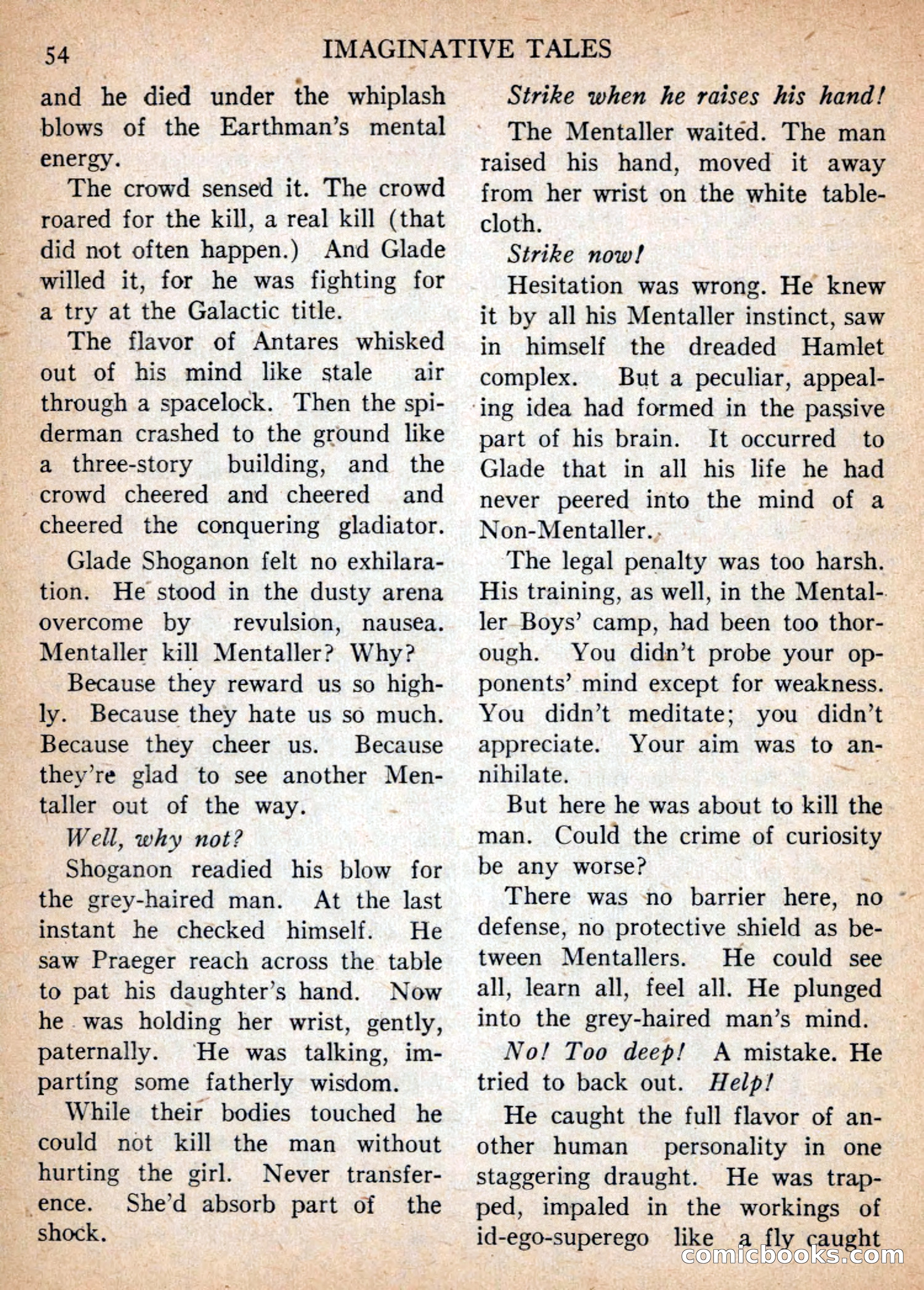 Imaginative Tales, January 1957 — page 54 of 132