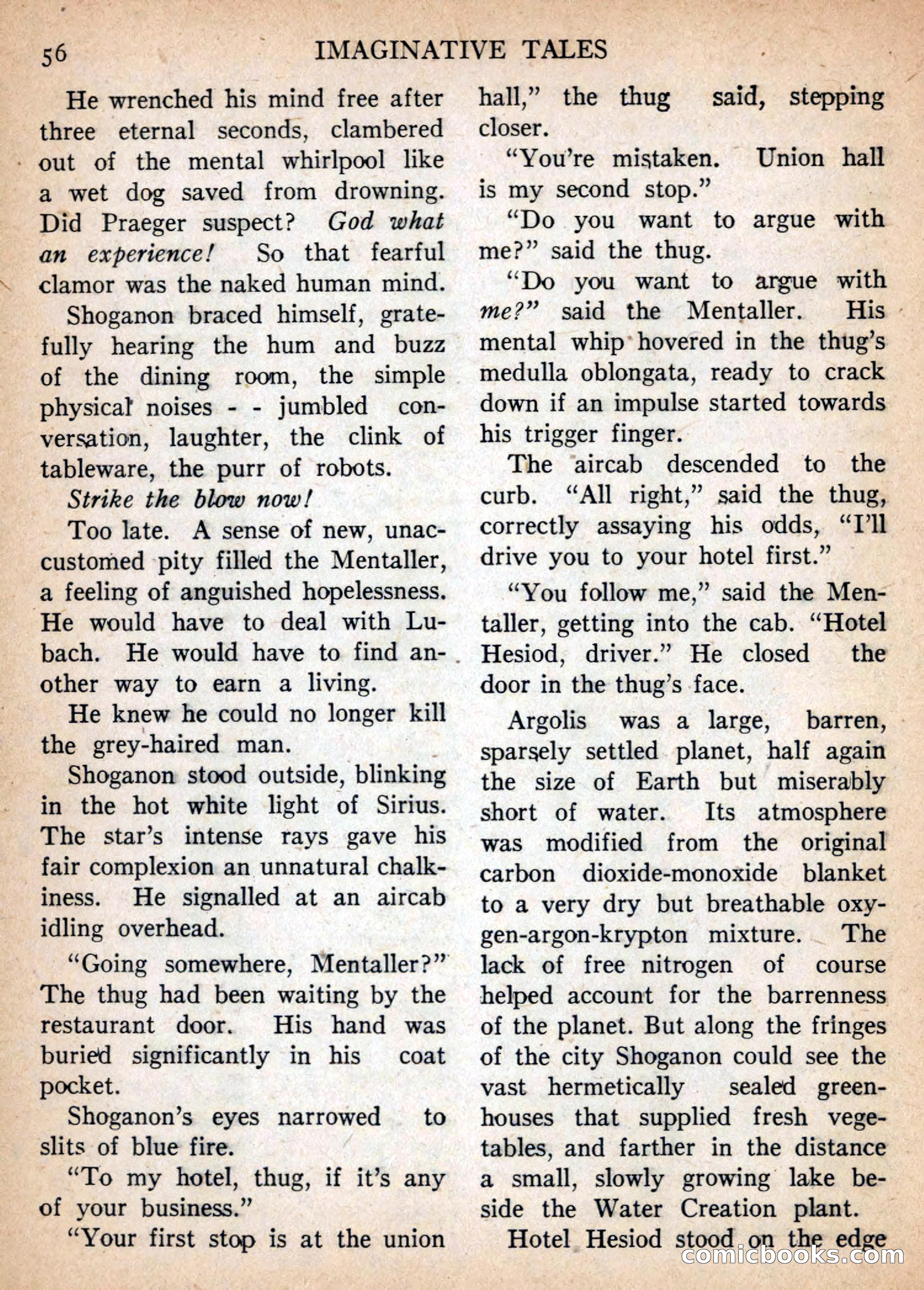 Imaginative Tales, January 1957 — page 56 of 132