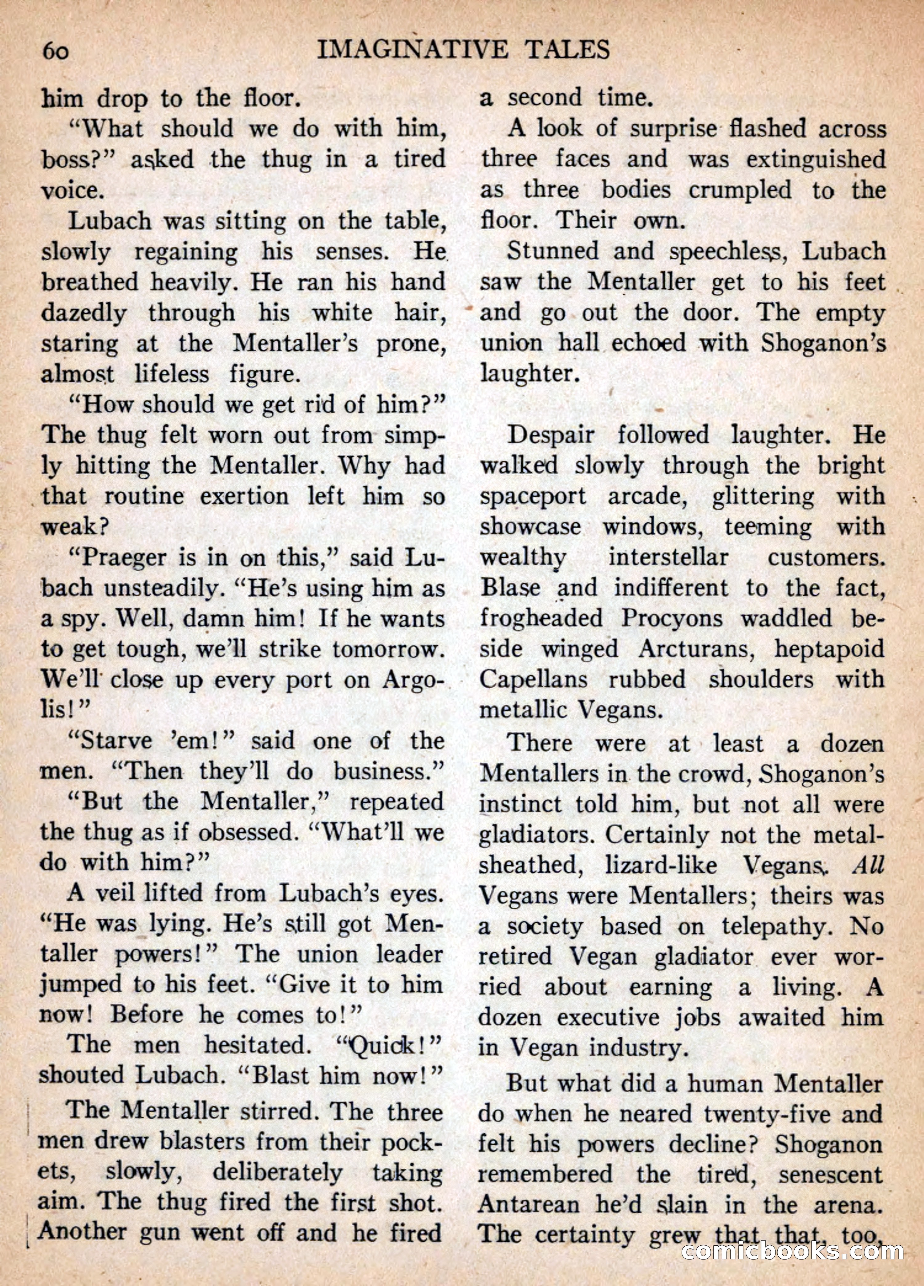 Imaginative Tales, January 1957 — page 60 of 132