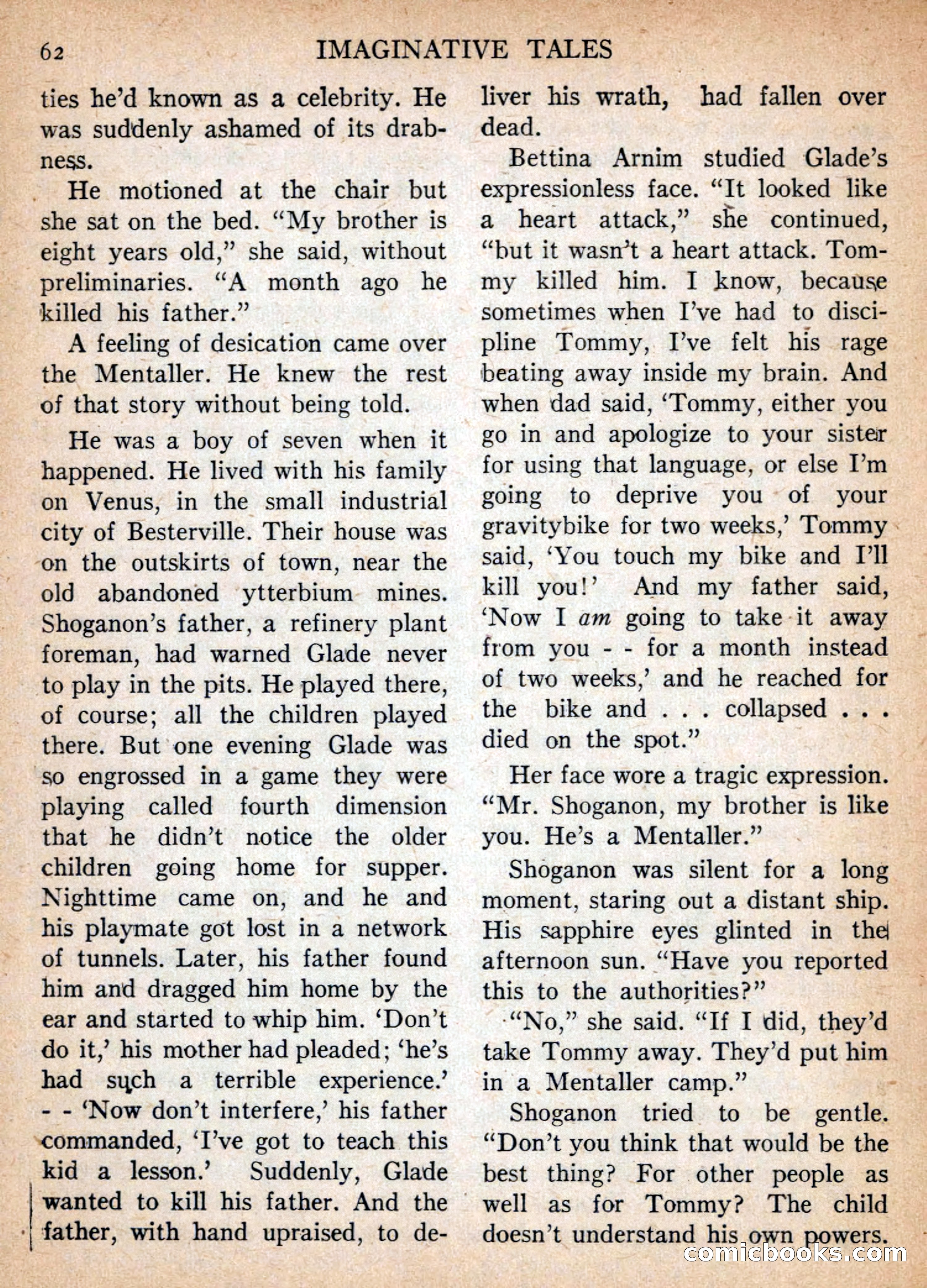 Imaginative Tales, January 1957 — page 62 of 132