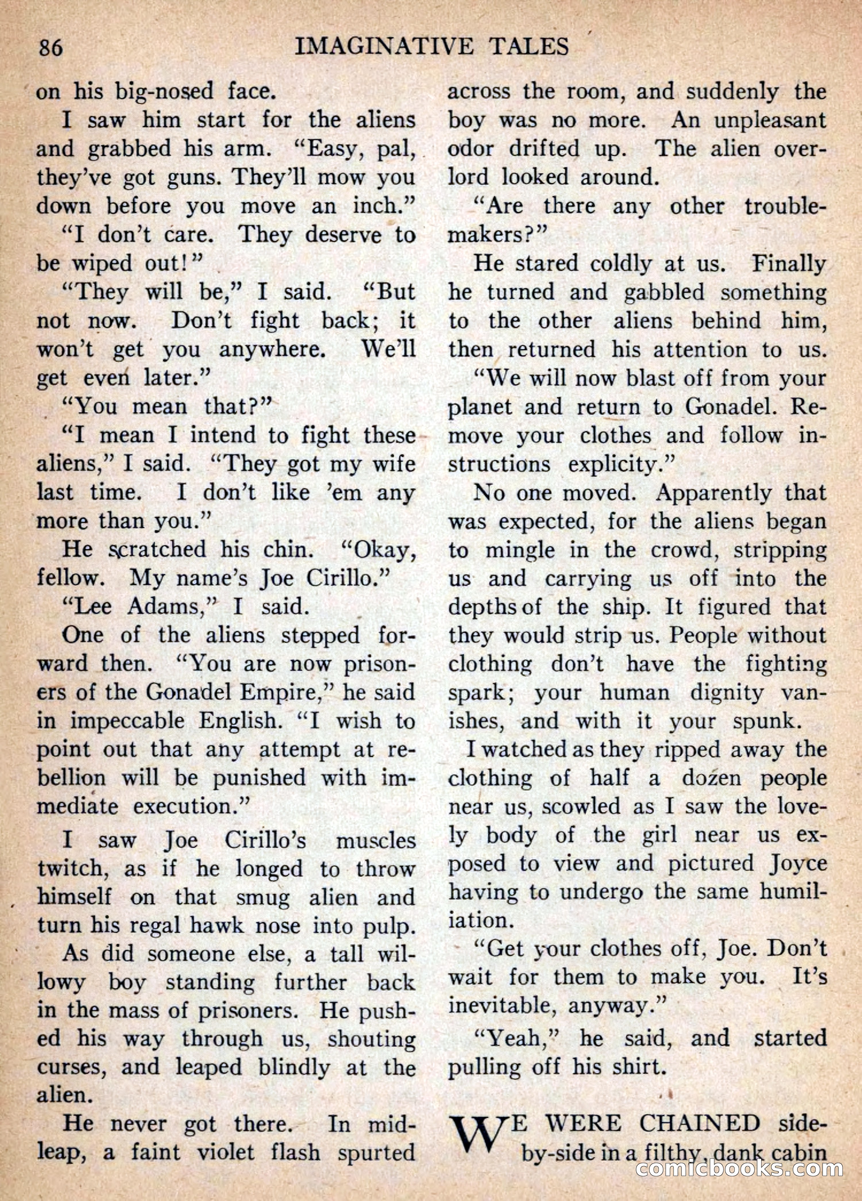 Imaginative Tales, January 1957 — page 86 of 132