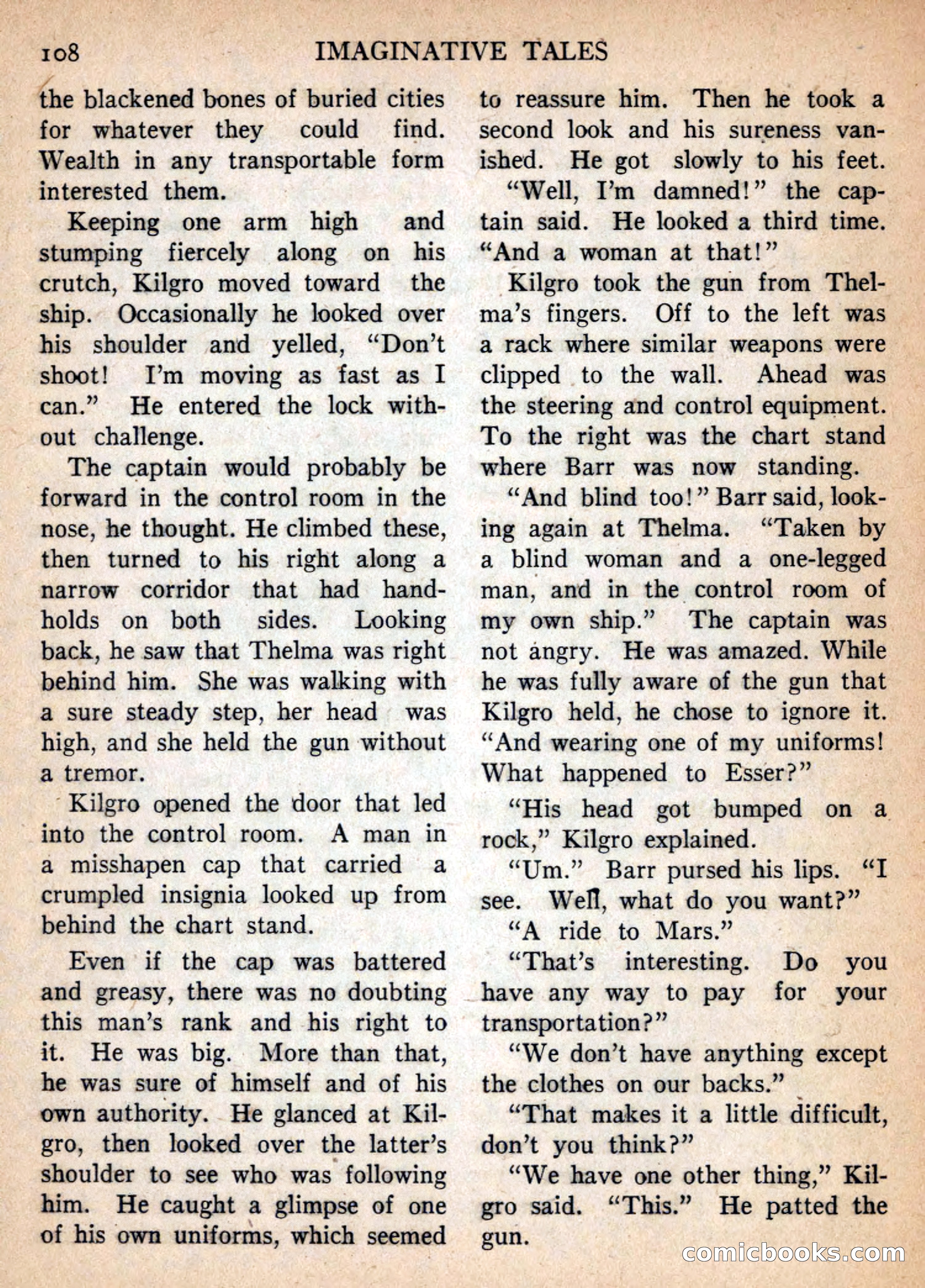 Imaginative Tales, January 1957 — page 108 of 132