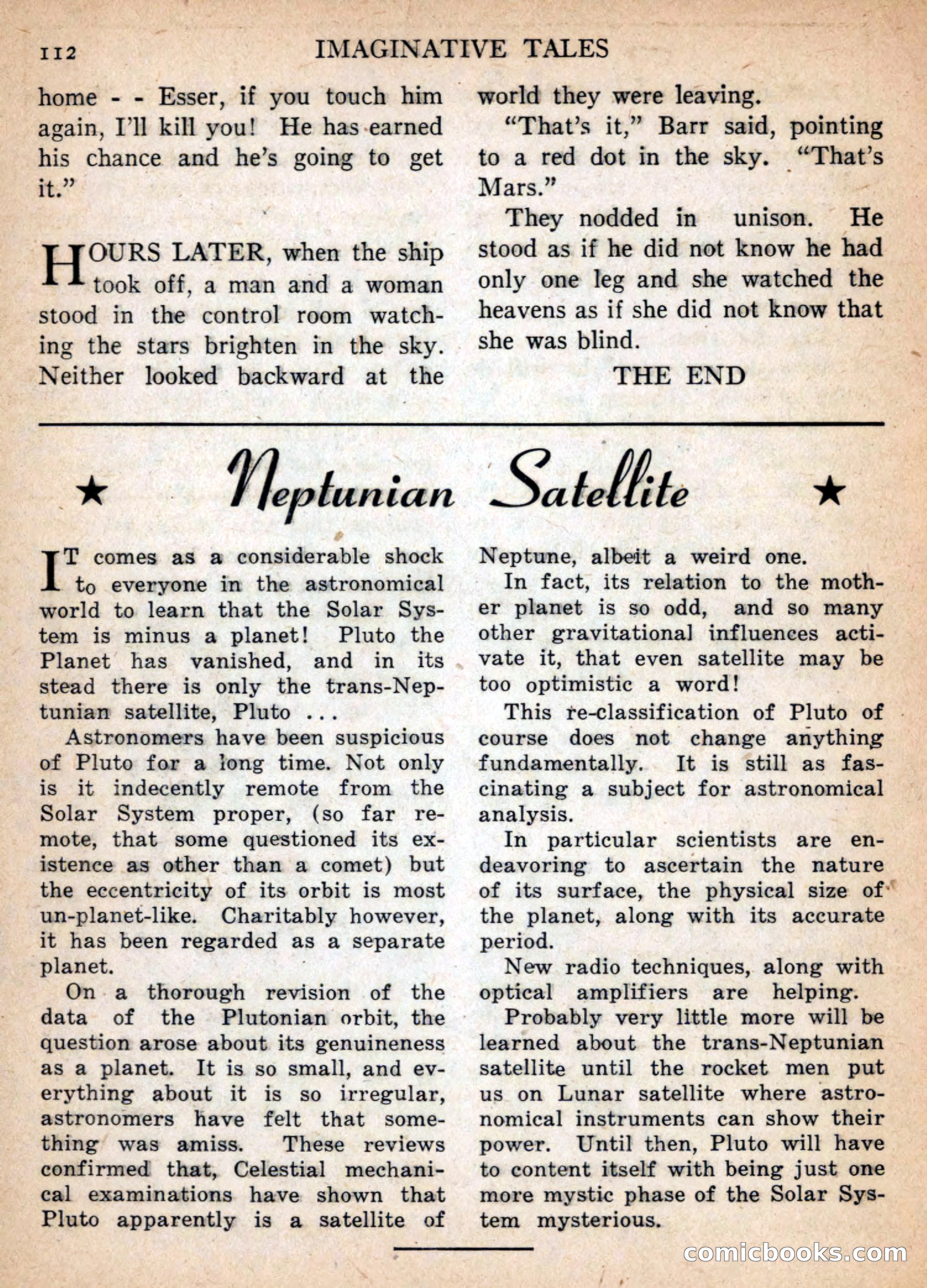 Imaginative Tales, January 1957 — page 112 of 132
