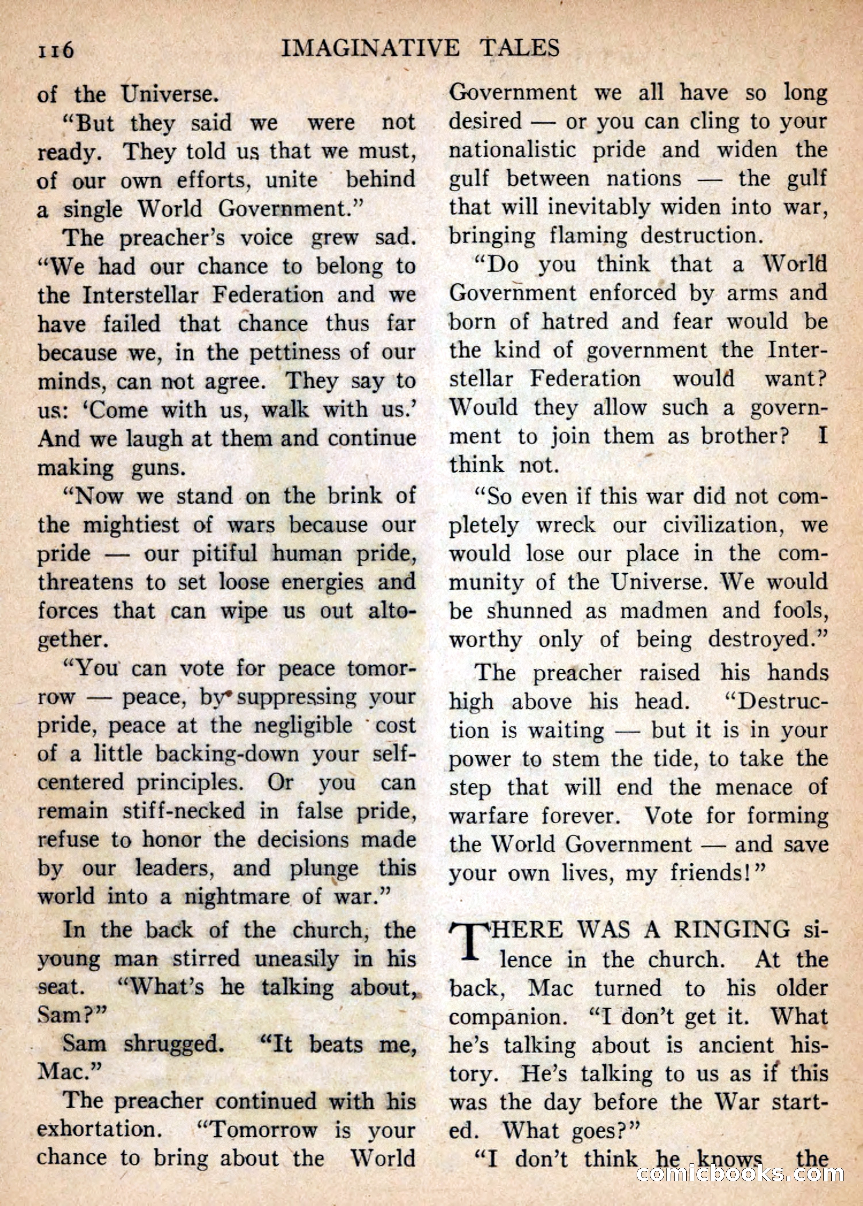 Imaginative Tales, January 1957 — page 116 of 132