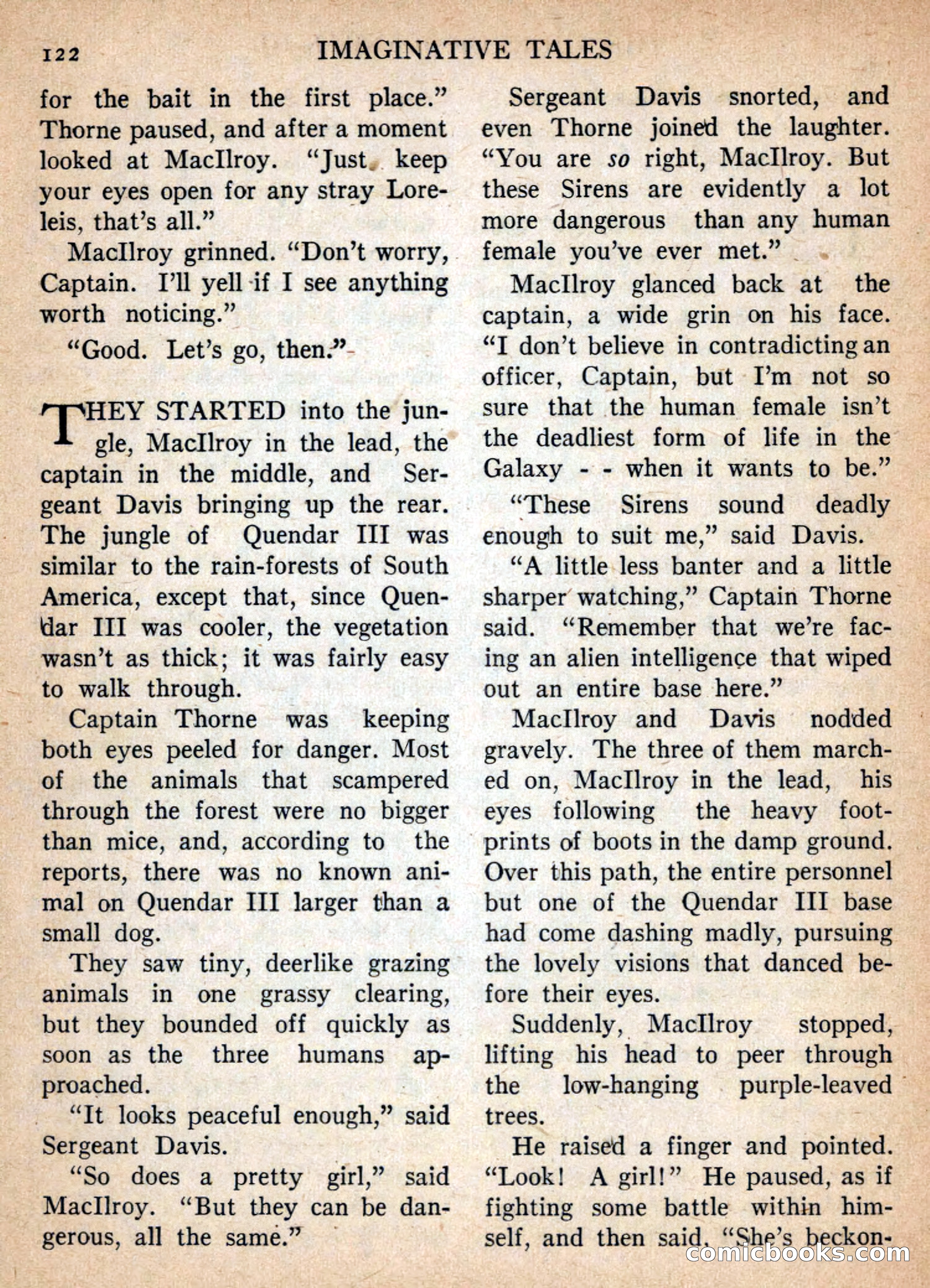 Imaginative Tales, January 1957 — page 122 of 132