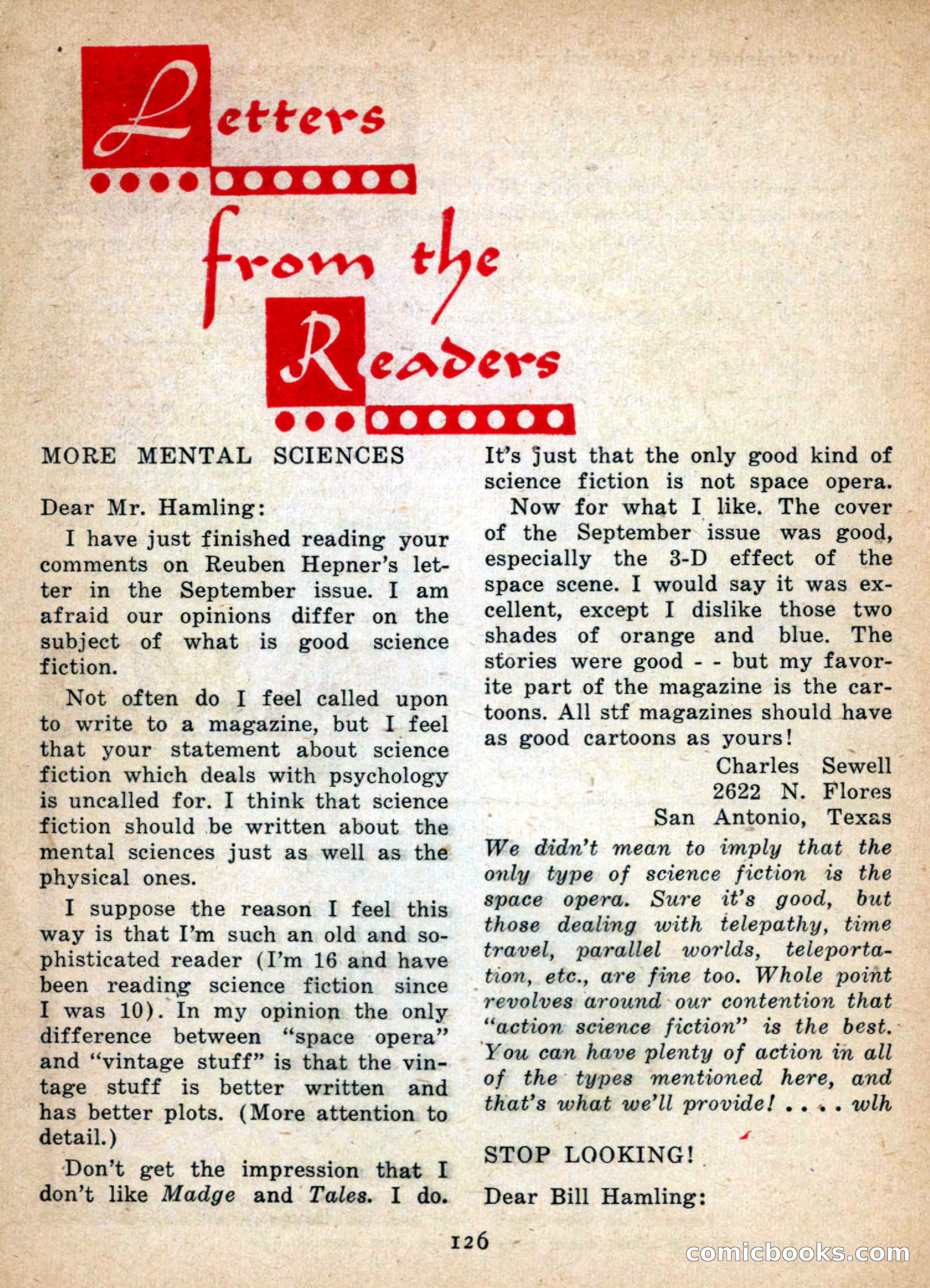 Imaginative Tales, January 1957 — page 126 of 132