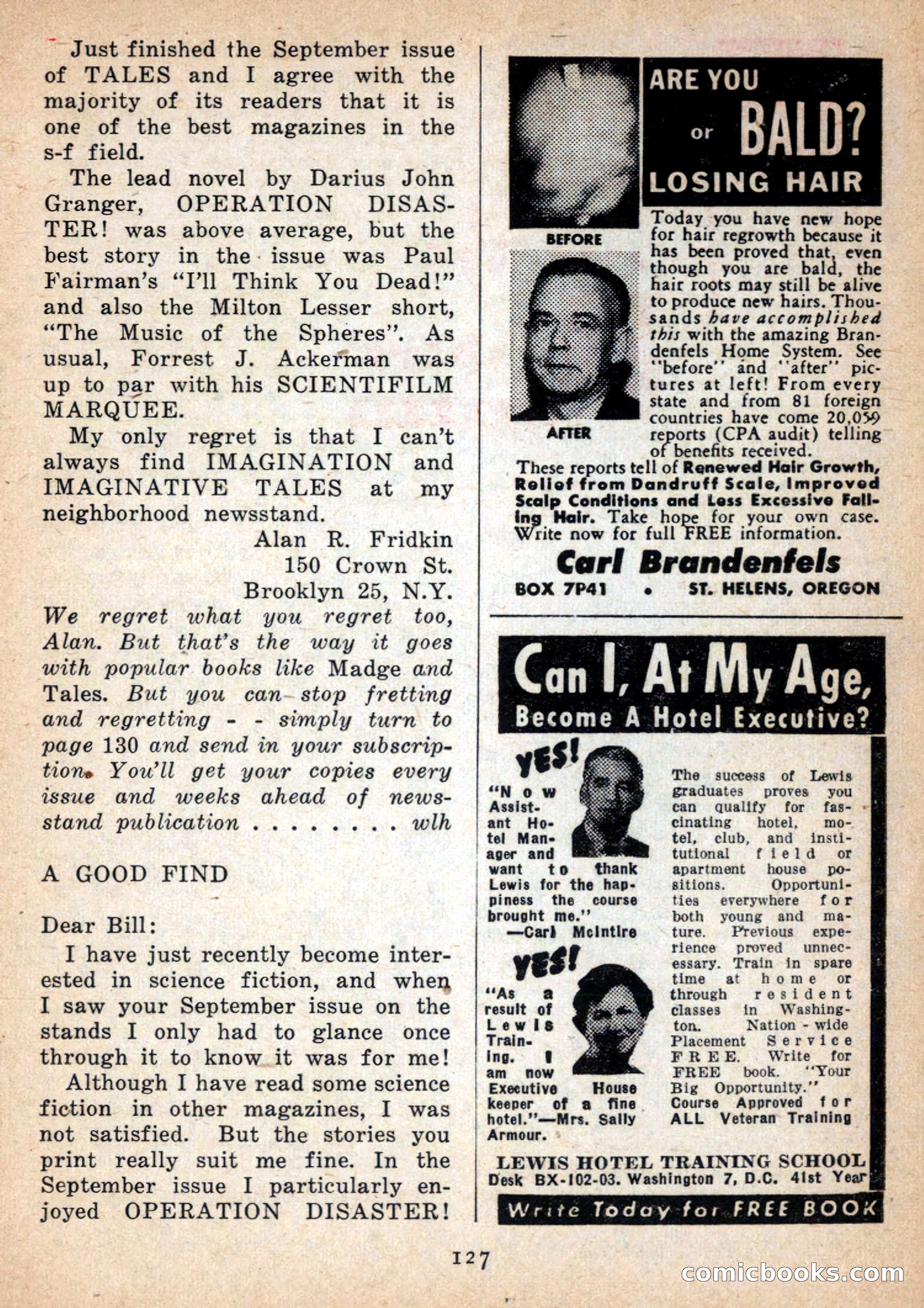Imaginative Tales, January 1957 — page 127 of 132