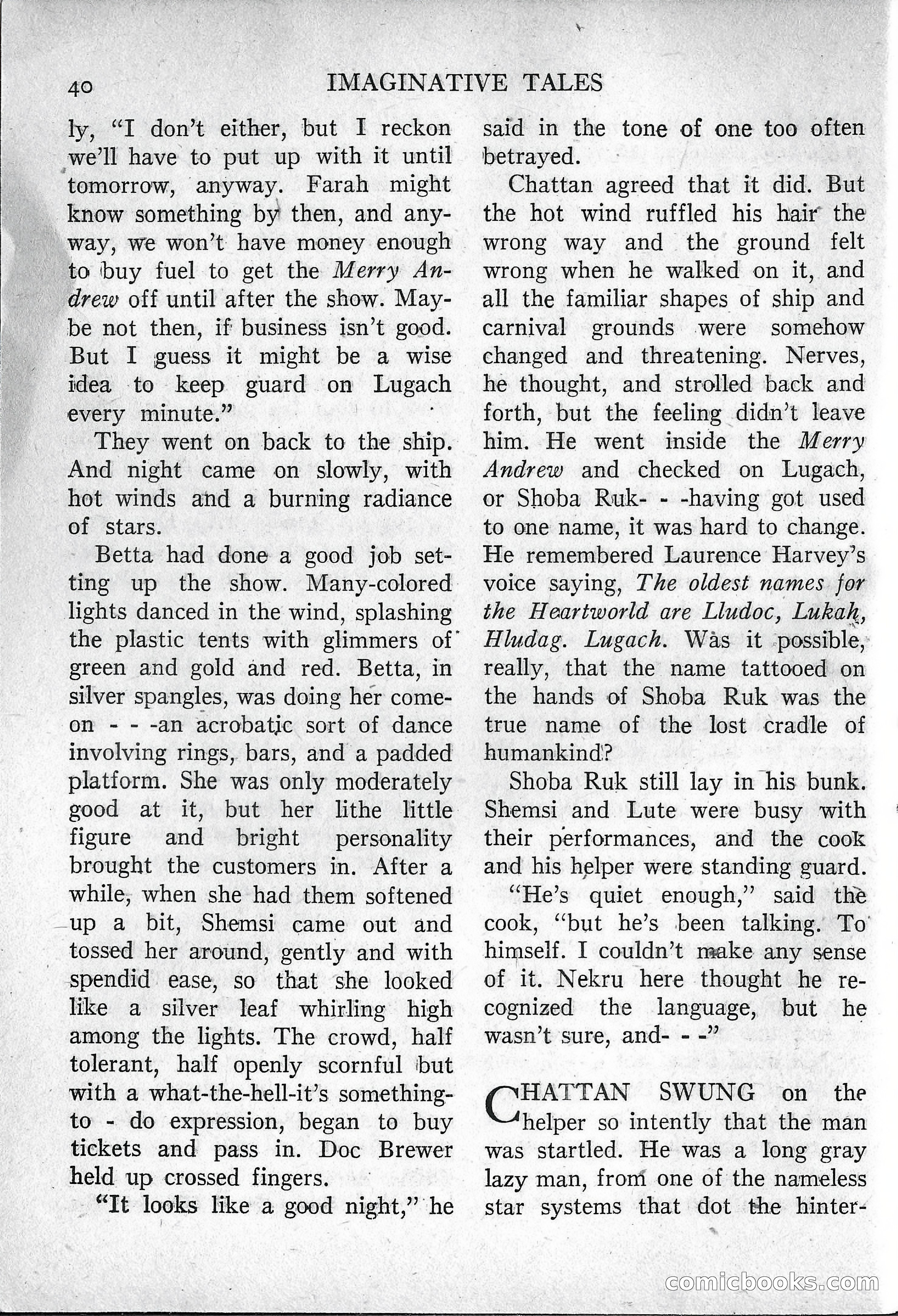 Imaginative Tales, March 1957 — page 40 of 132
