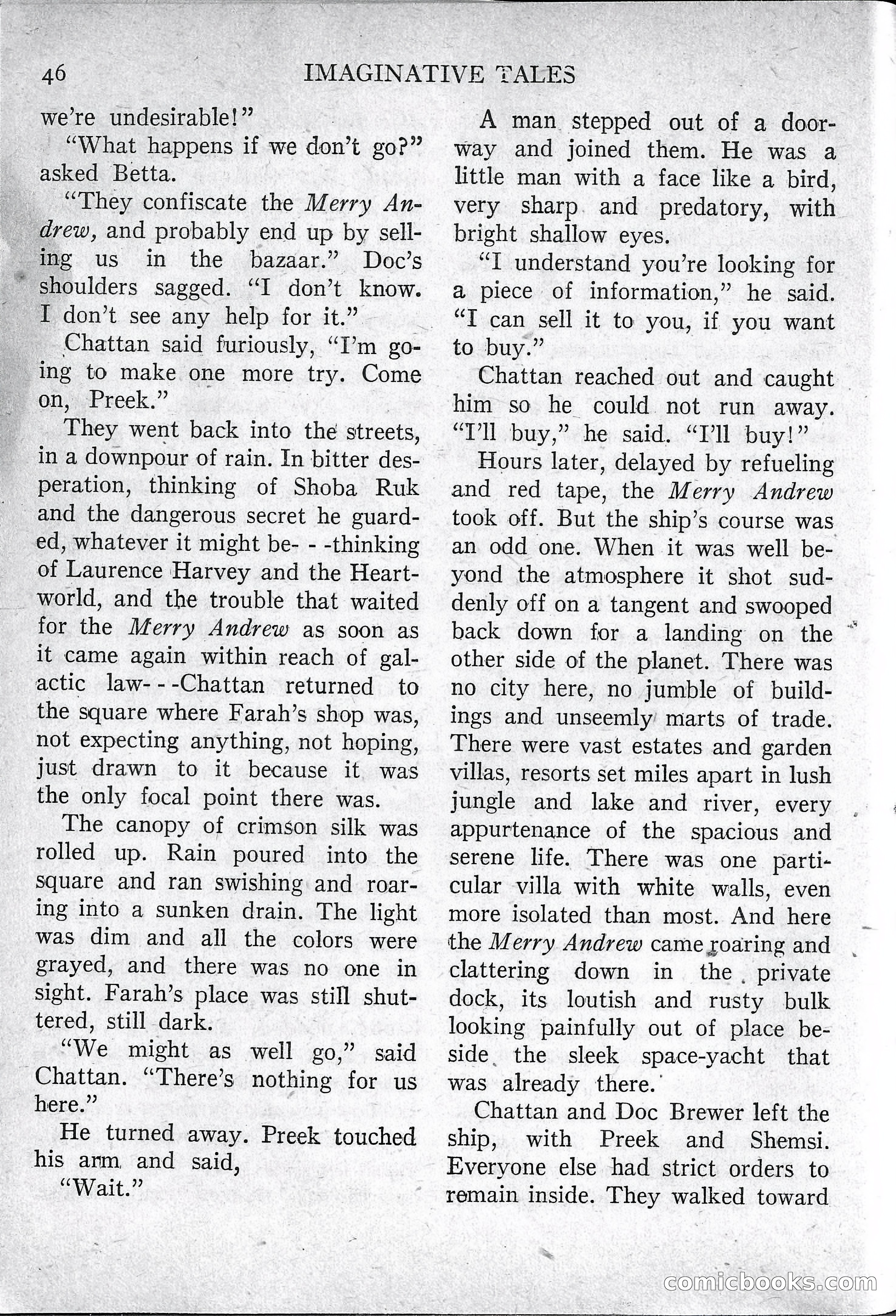 Imaginative Tales, March 1957 — page 46 of 132