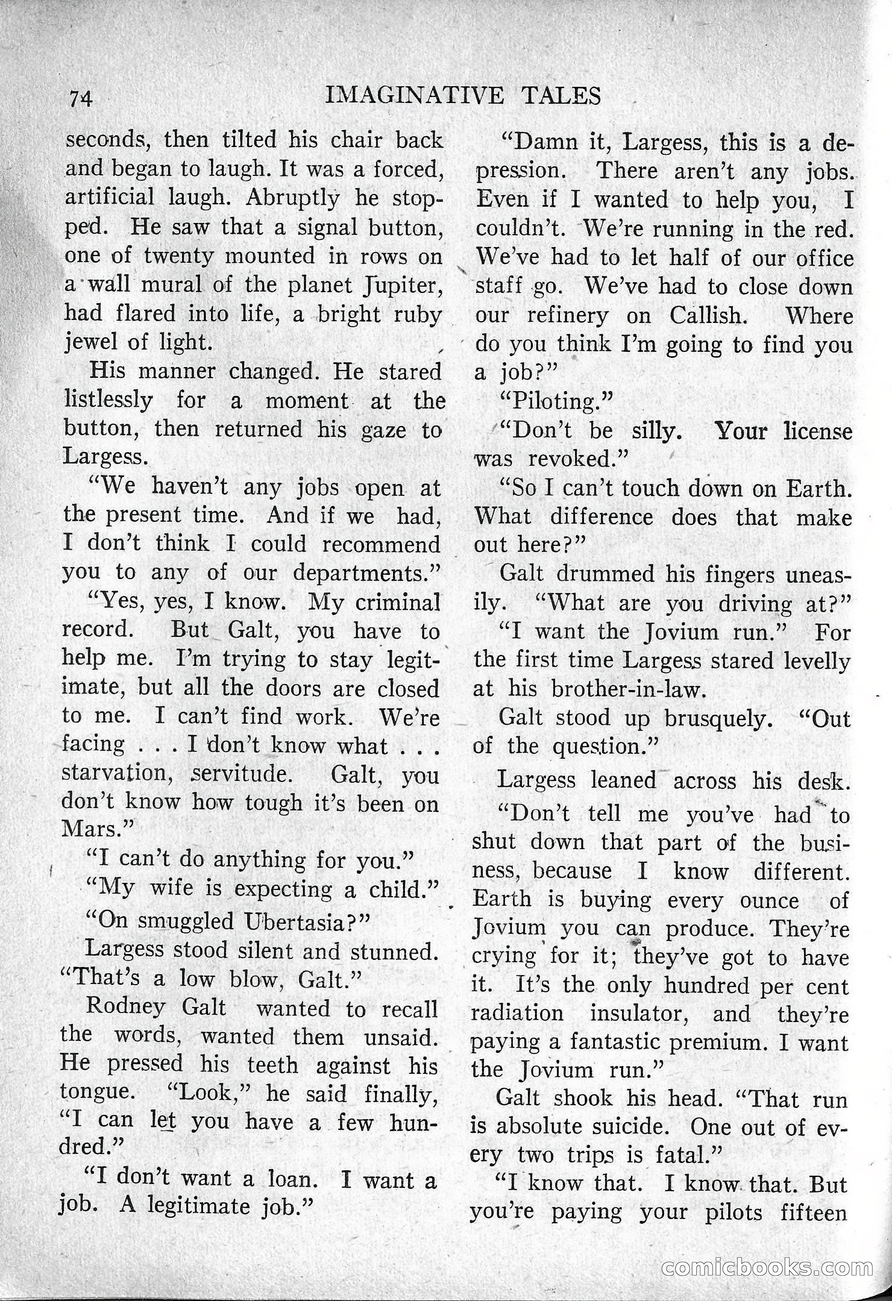 Imaginative Tales, March 1957 — page 74 of 132