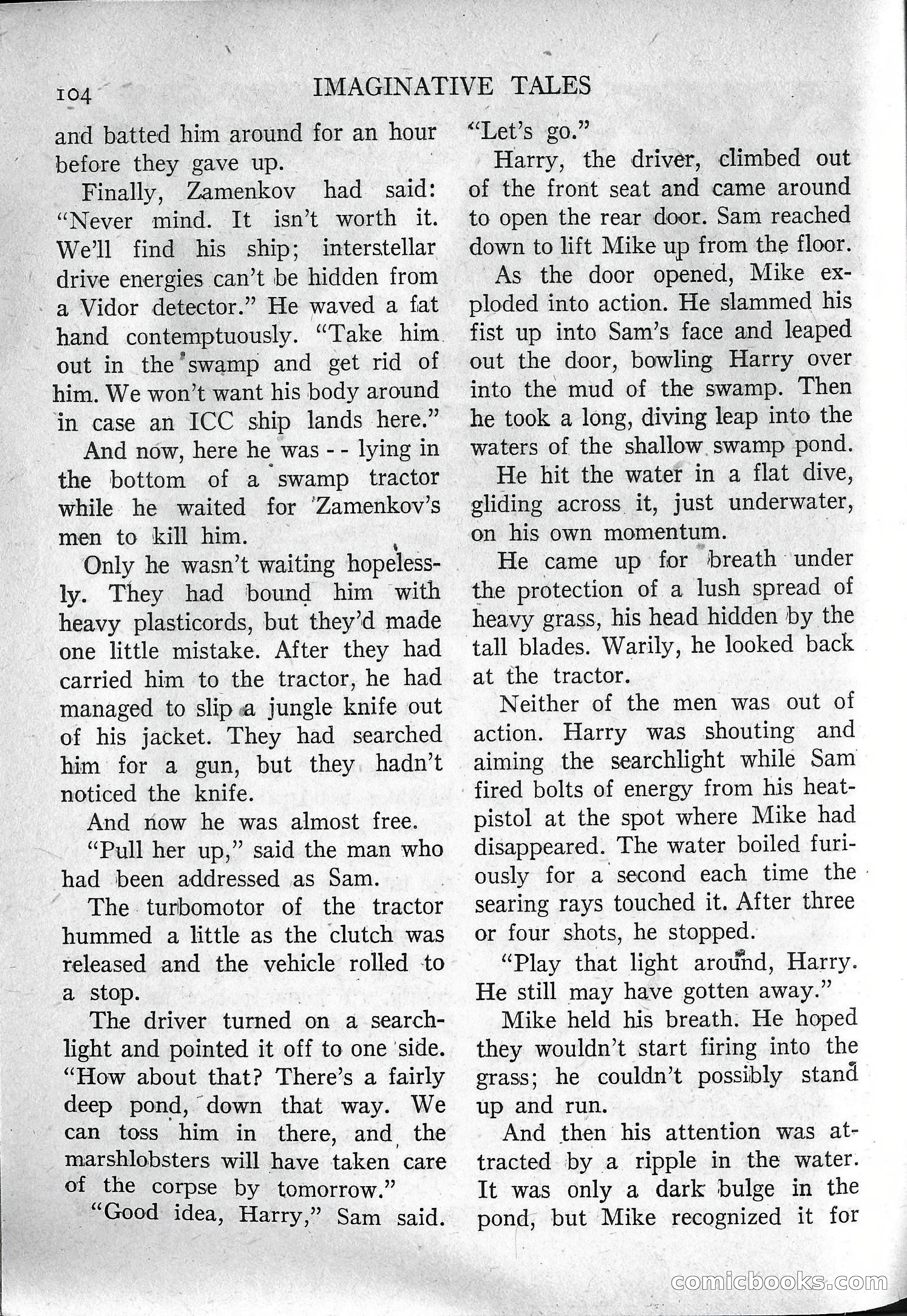Imaginative Tales, March 1957 — page 104 of 132
