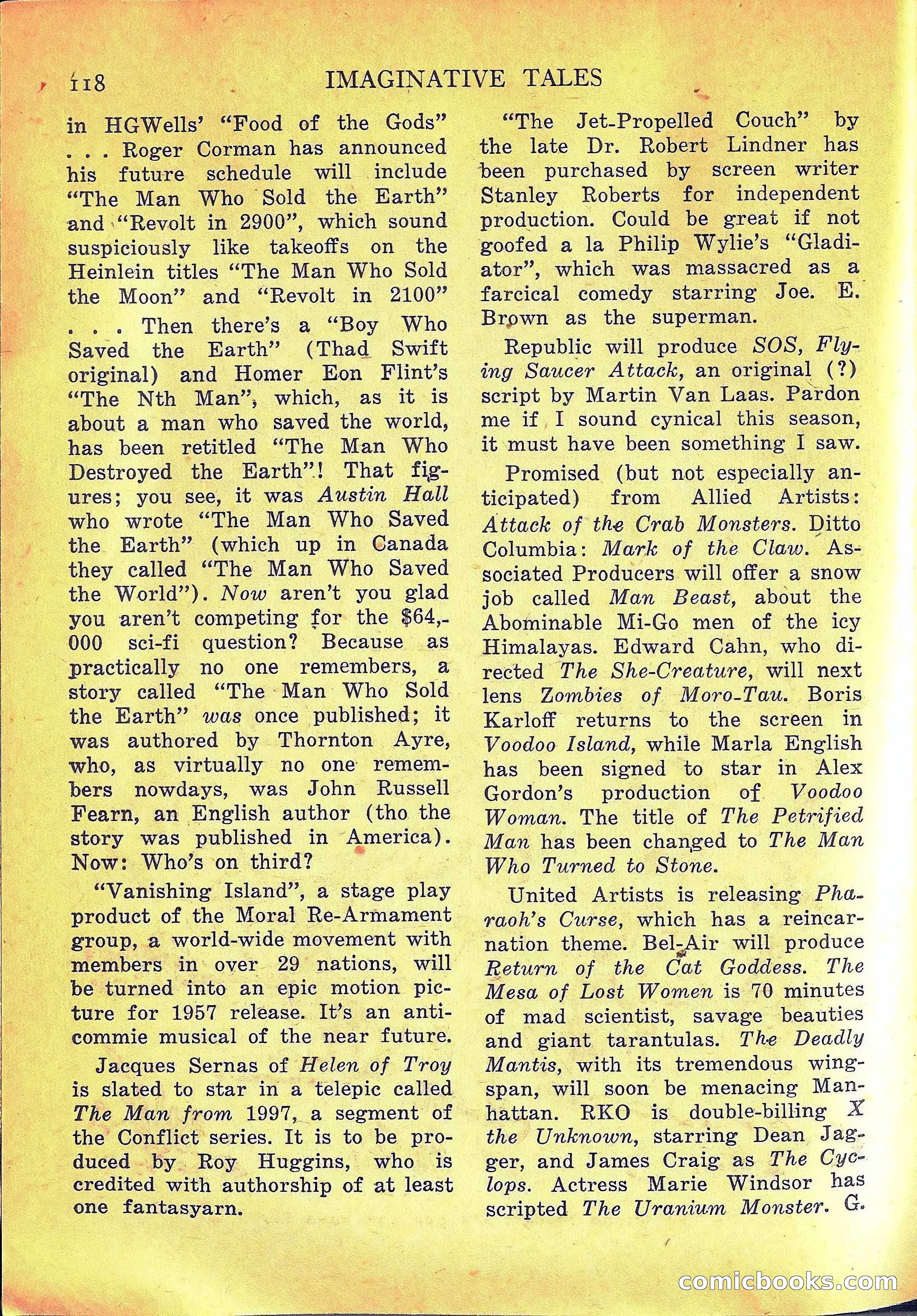 Imaginative Tales, March 1957 — page 118 of 132