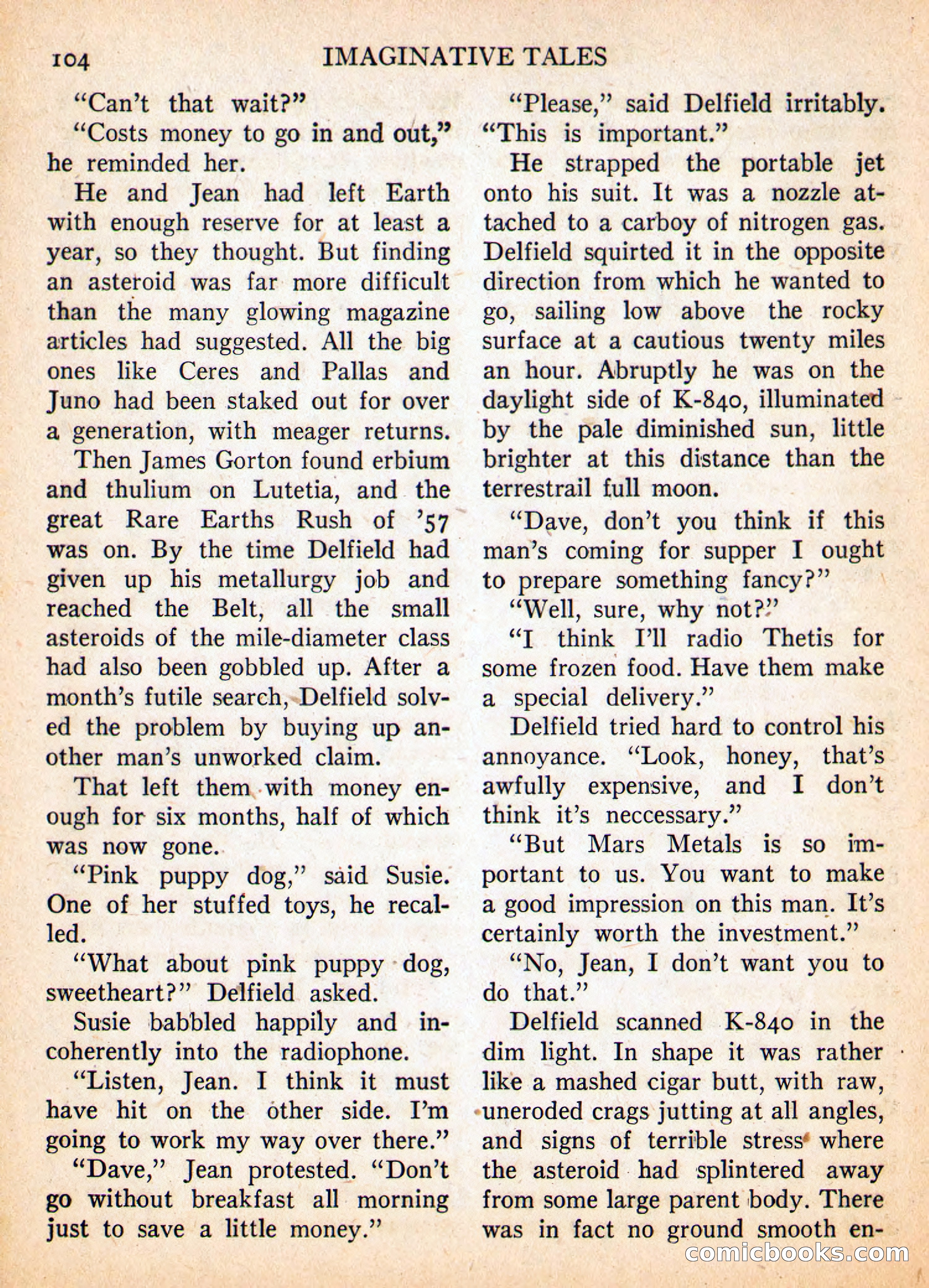 Imaginative Tales, May 1957 — page 104 of 132