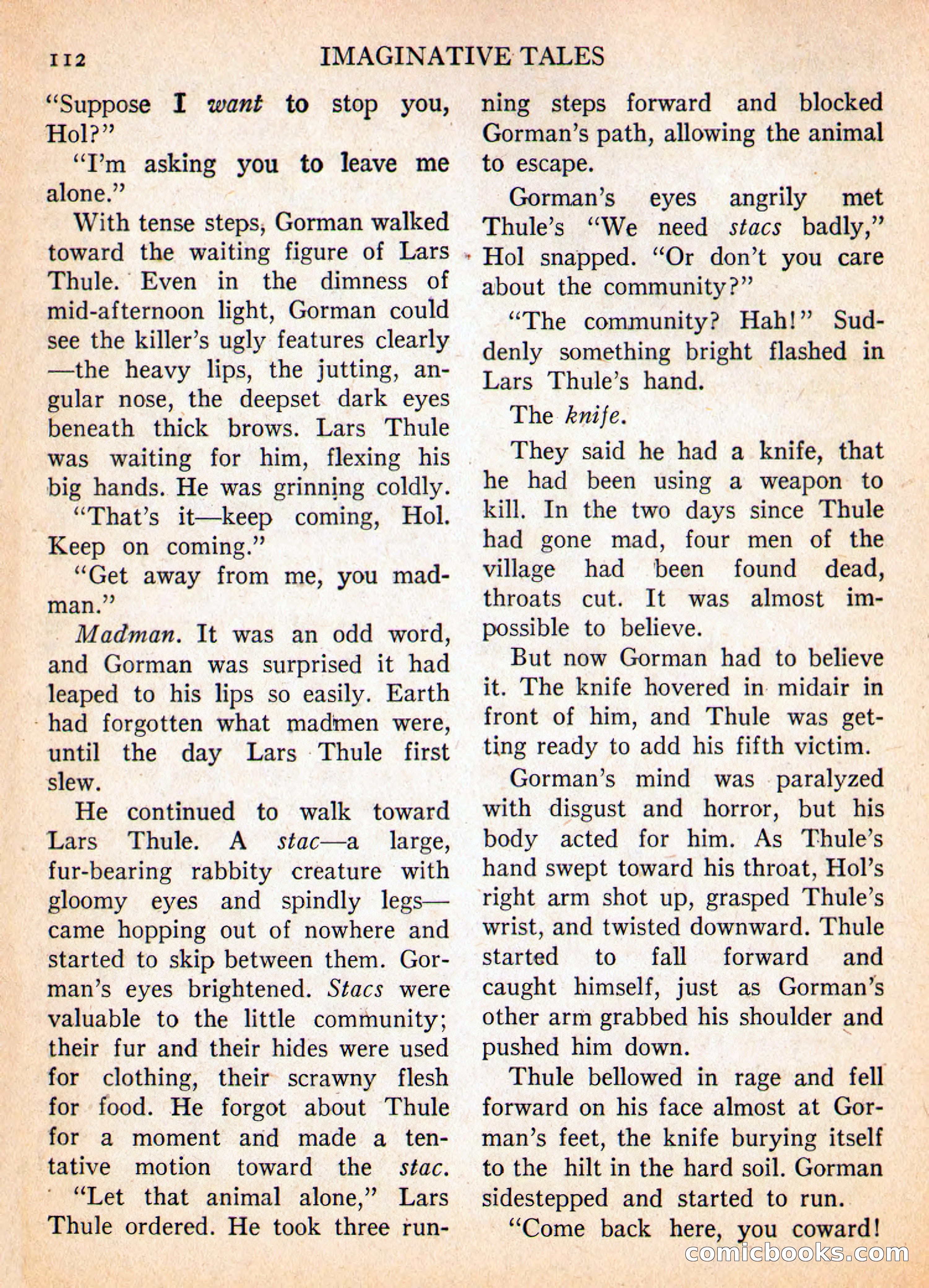 Imaginative Tales, May 1957 — page 112 of 132