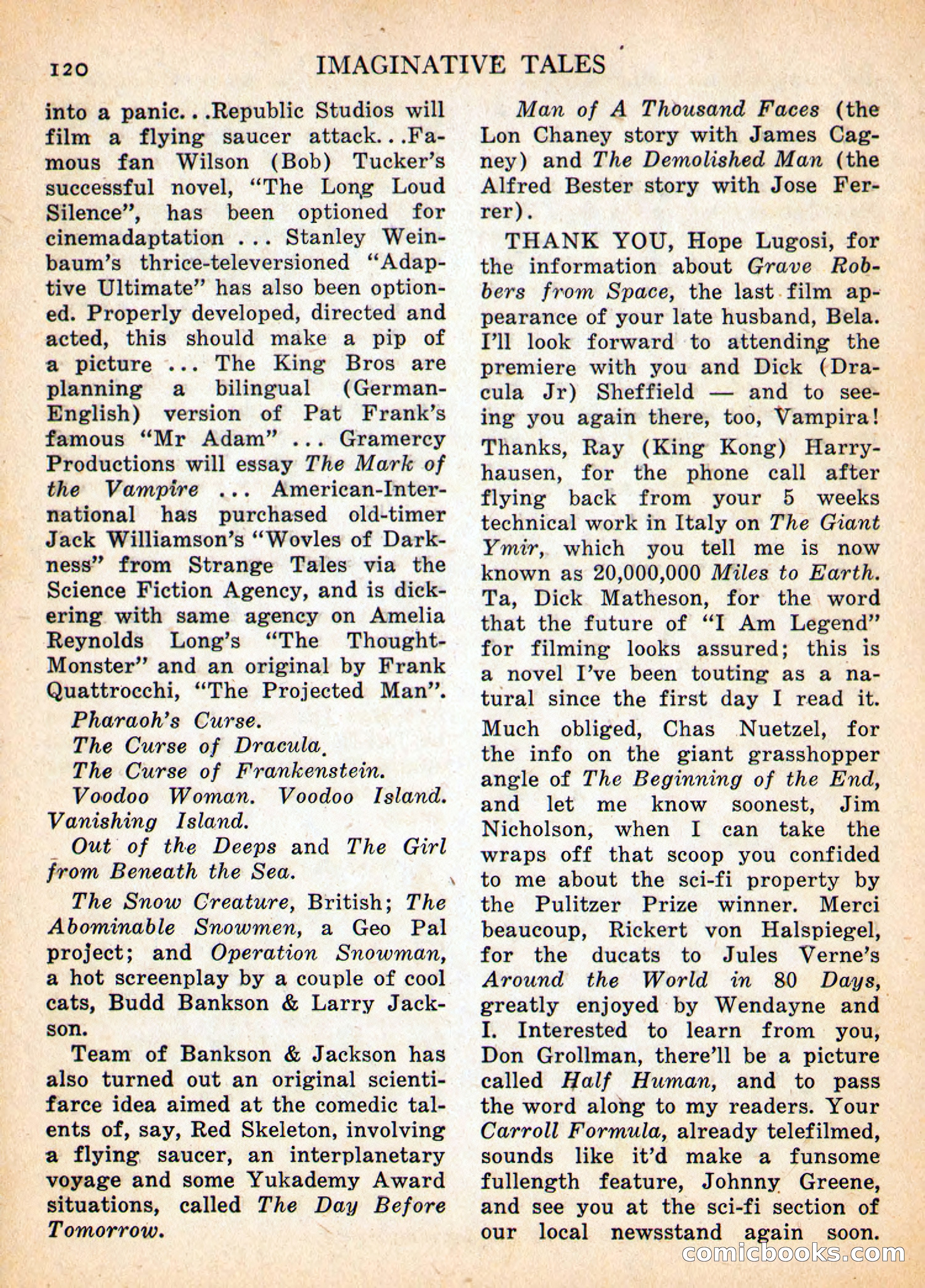 Imaginative Tales, May 1957 — page 120 of 132