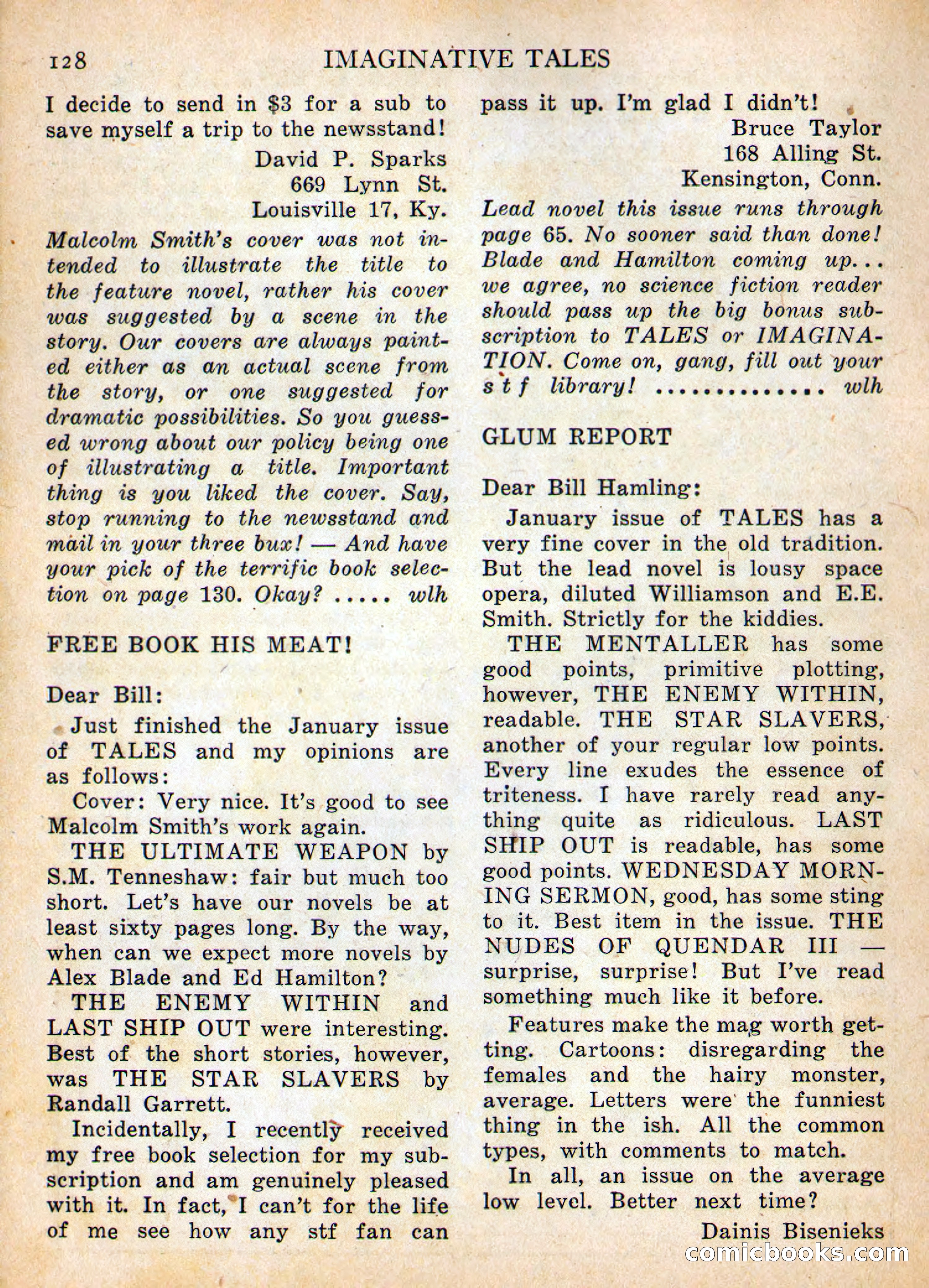 Imaginative Tales, May 1957 — page 128 of 132