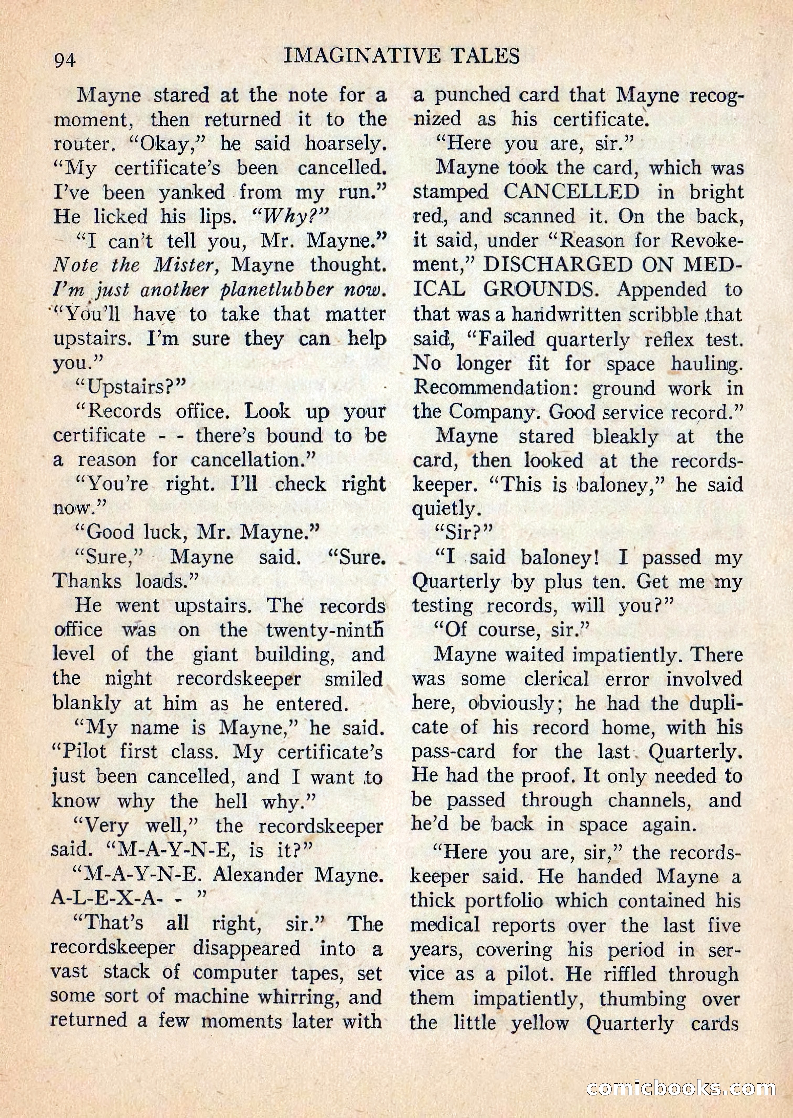 Imaginative Tales, July 1957 — page 95 of 133
