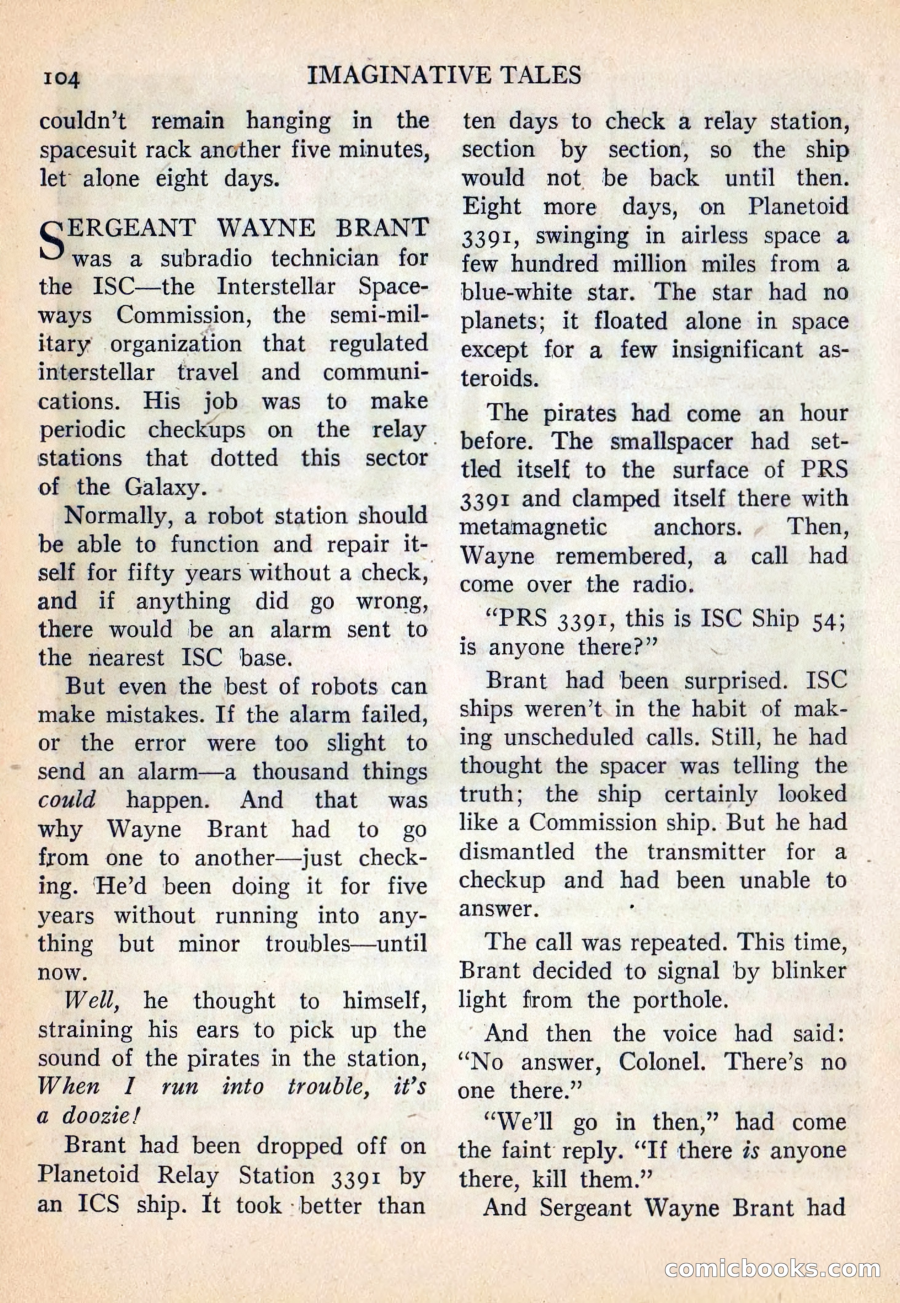 Imaginative Tales, July 1957 — page 105 of 133