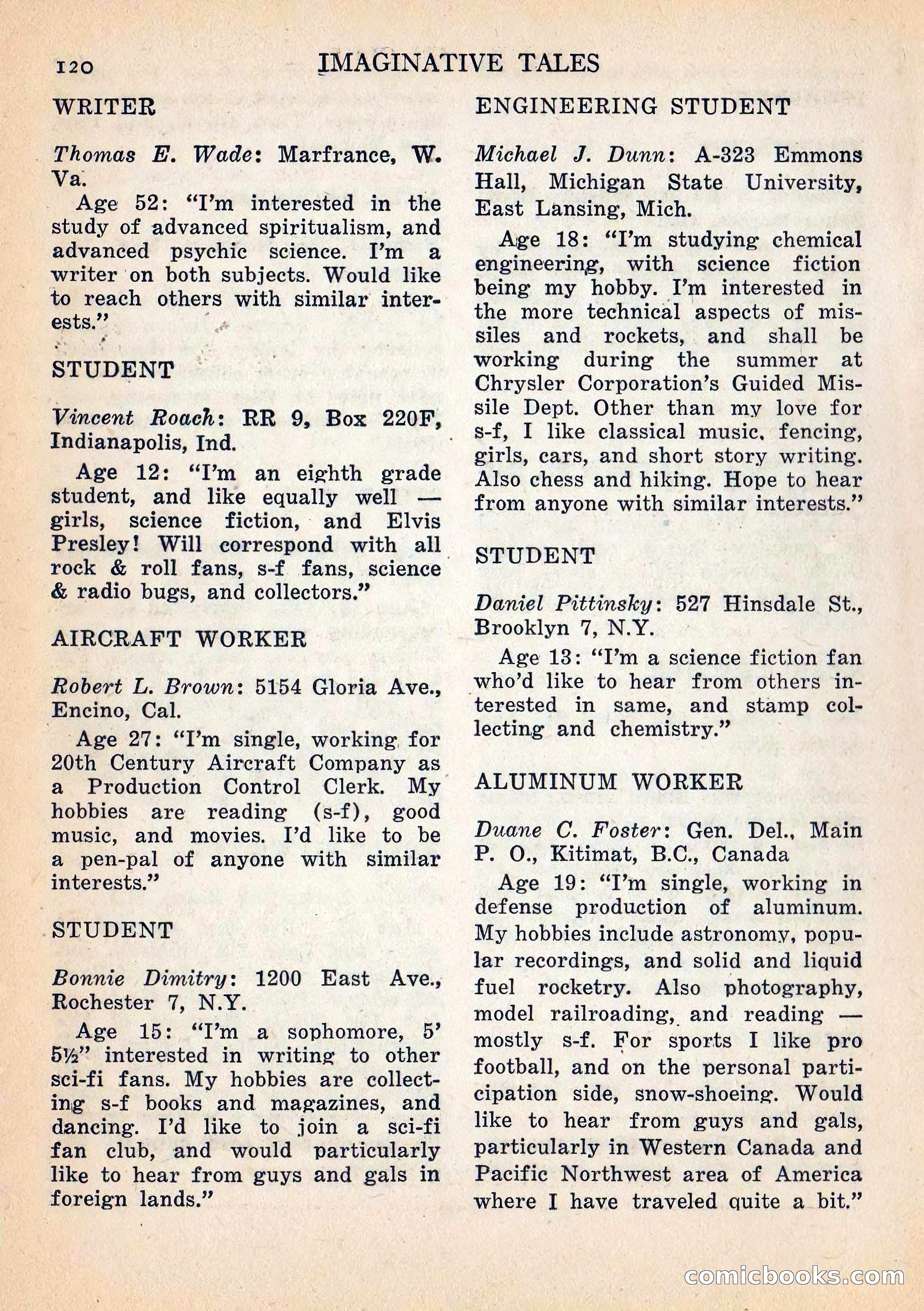 Imaginative Tales, July 1957 — page 121 of 133