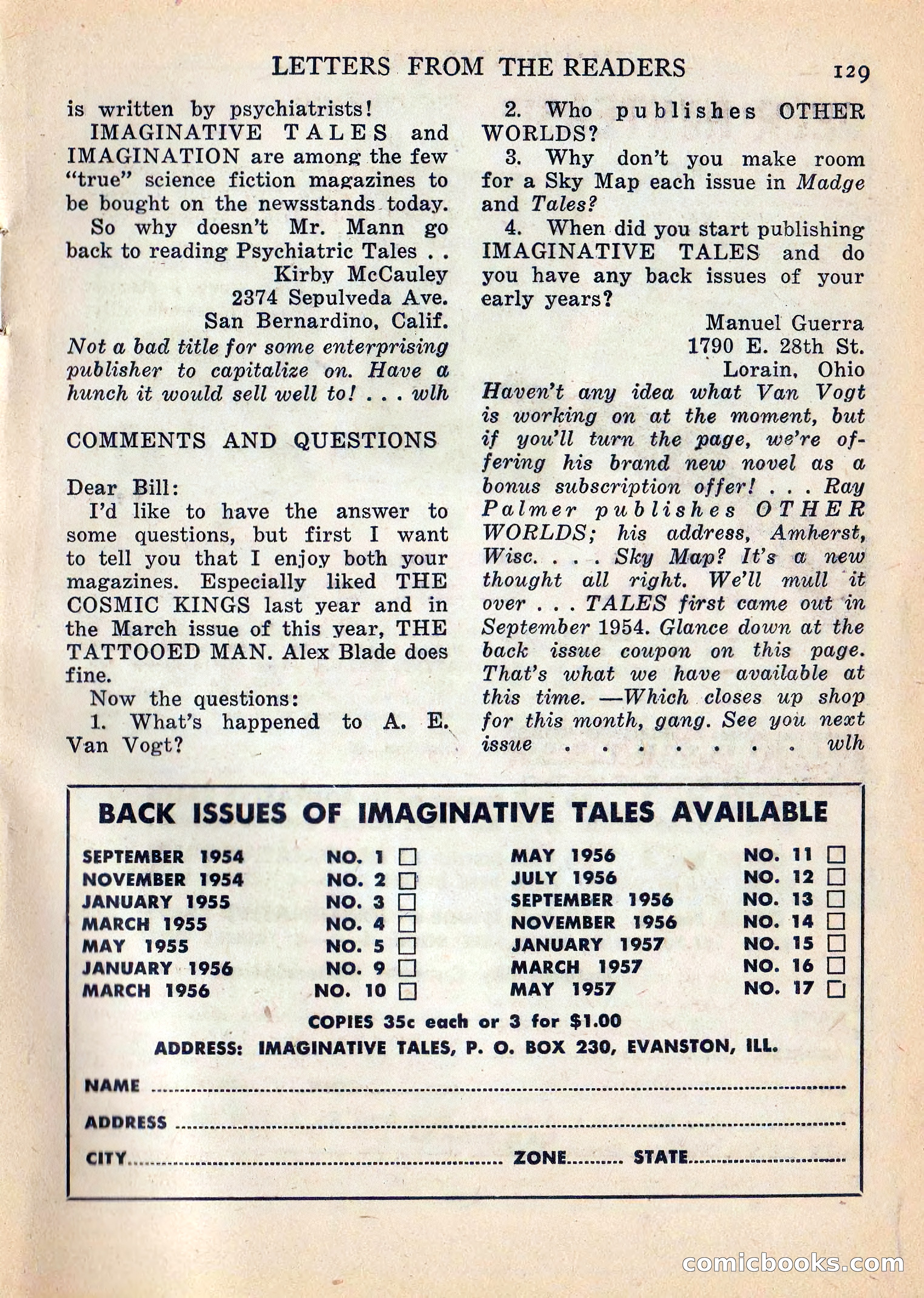 Imaginative Tales, July 1957 — page 130 of 133