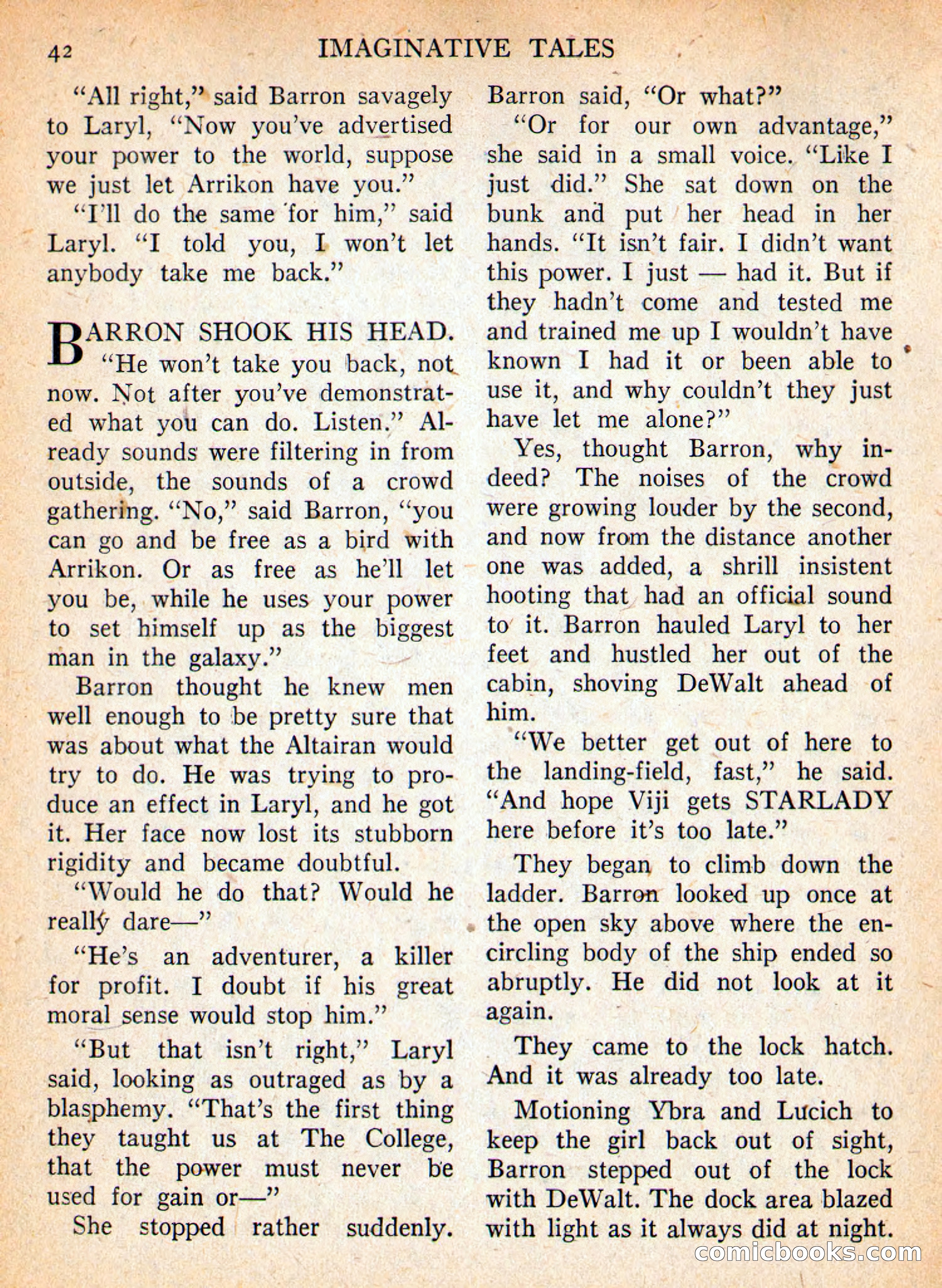 Imaginative Tales, September 1957 — page 42 of 132