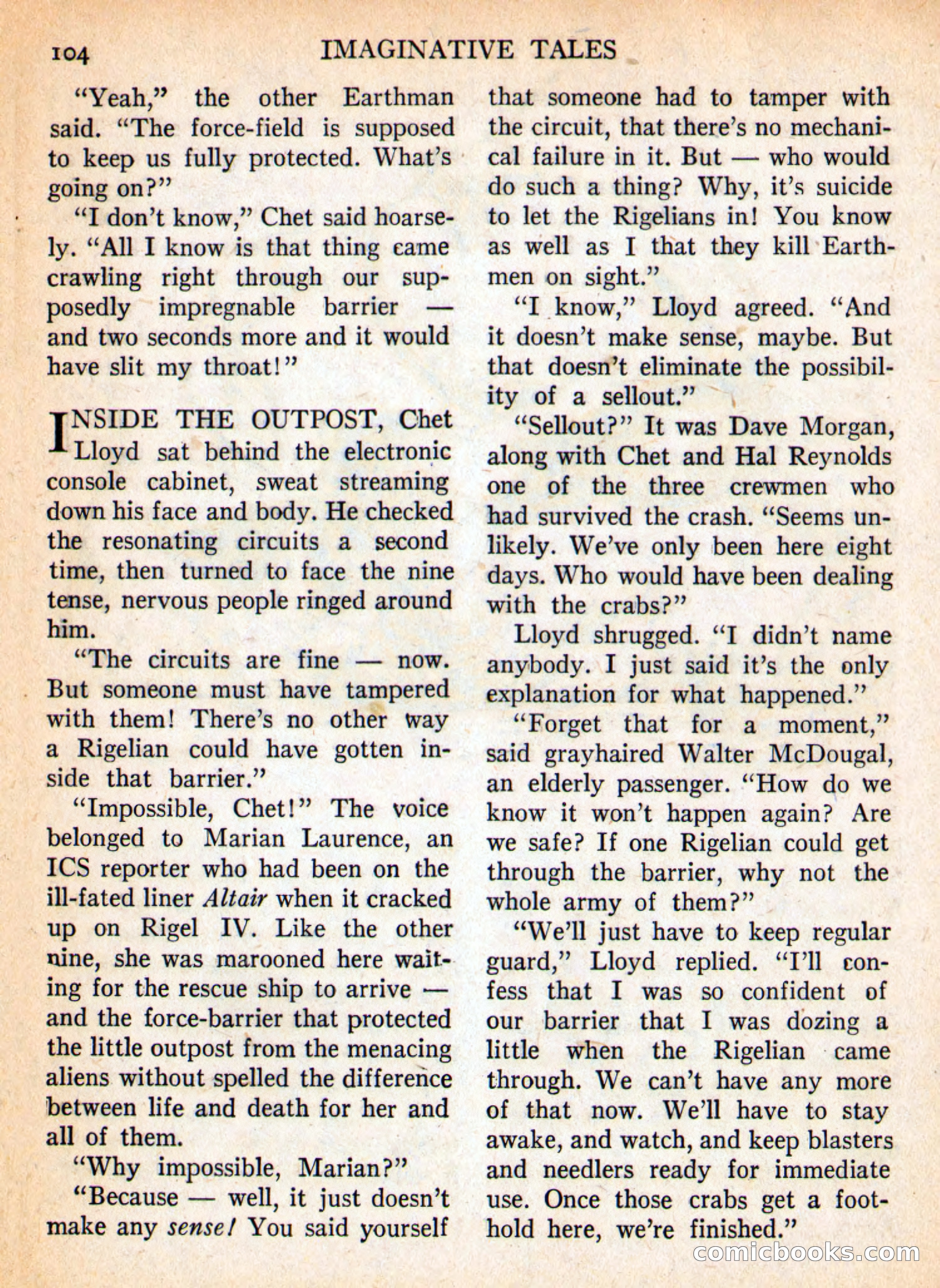 Imaginative Tales, September 1957 — page 104 of 132