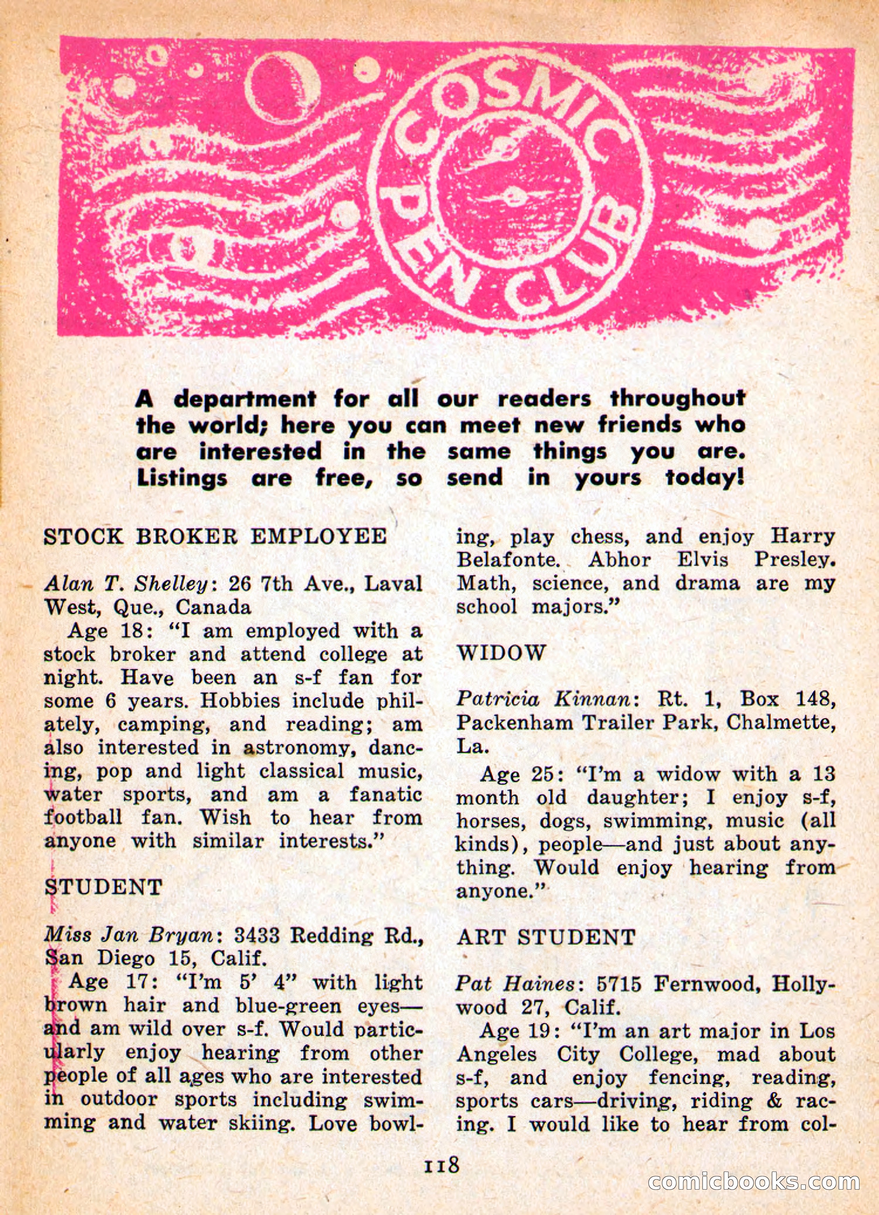 Imaginative Tales, September 1957 — page 118 of 132