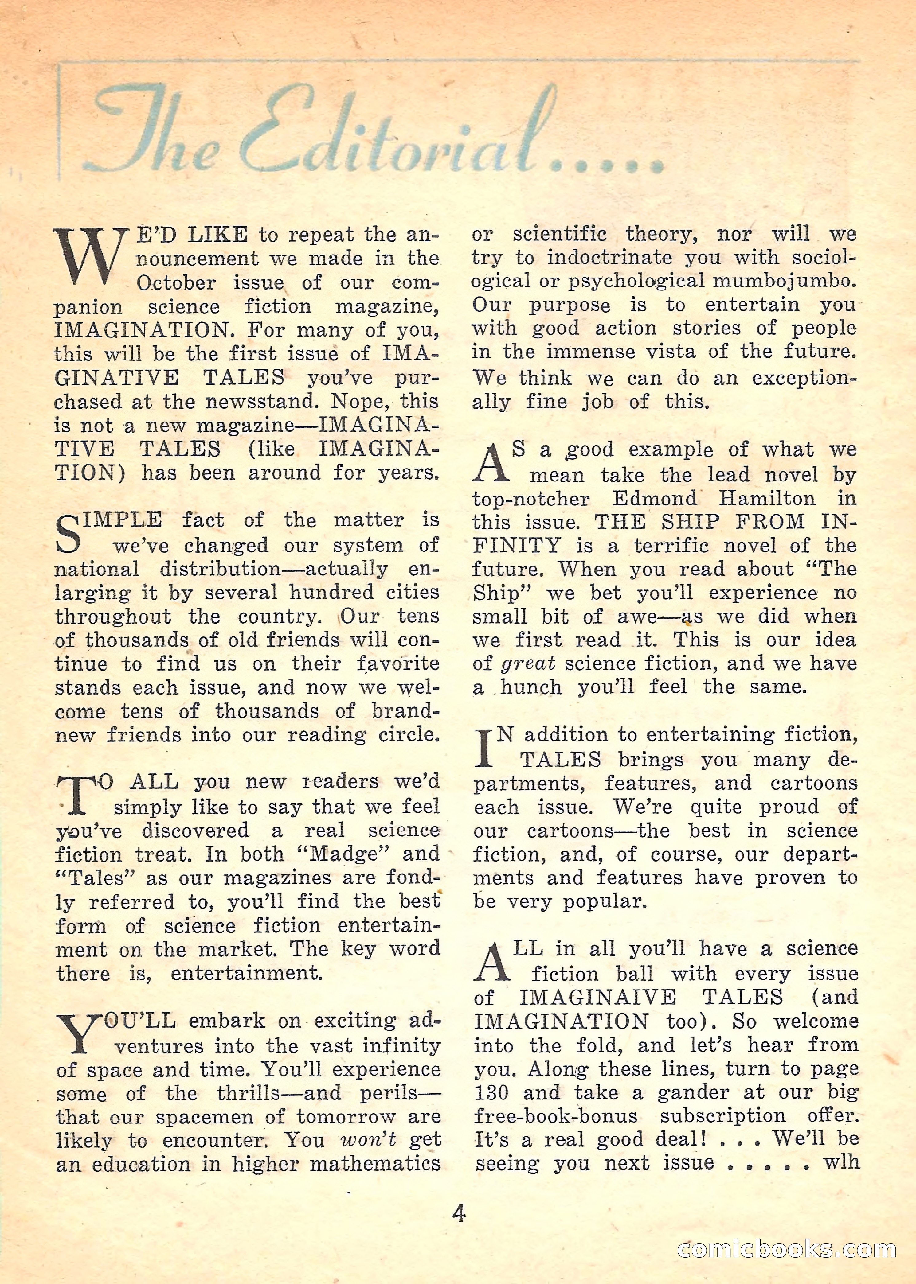 Imaginative Tales, November 1957 — page 4 of 132