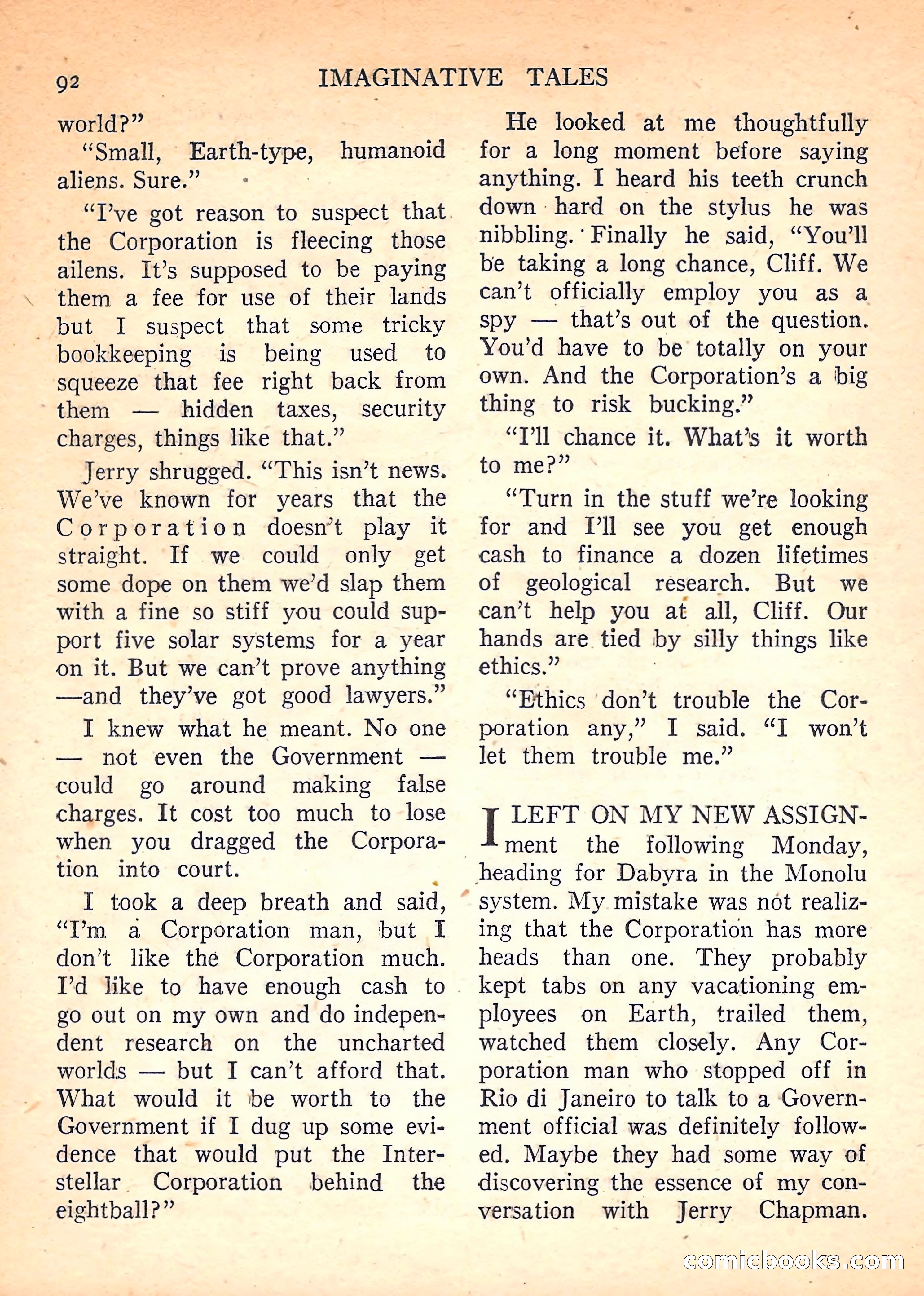 Imaginative Tales, November 1957 — page 92 of 132