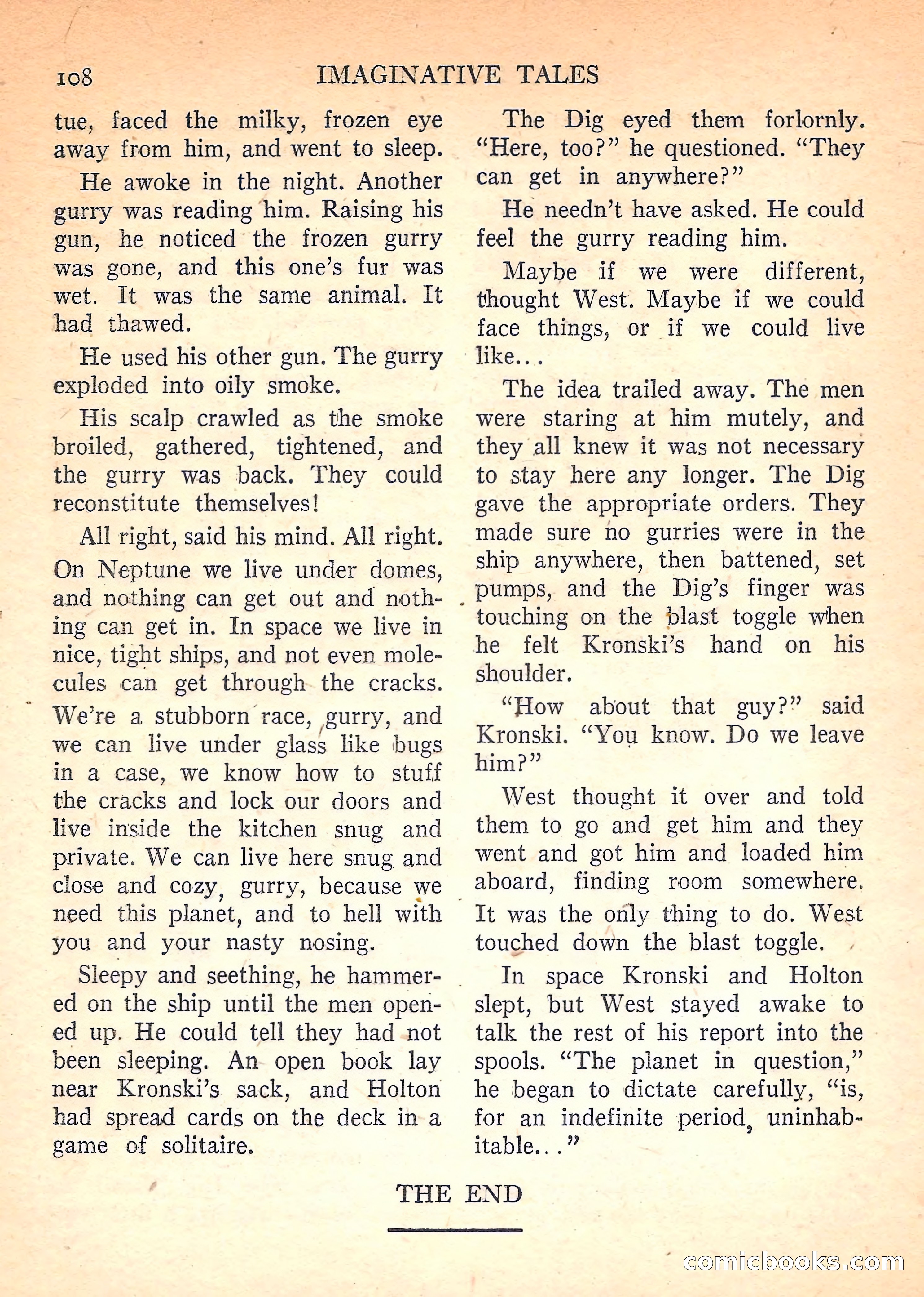 Imaginative Tales, November 1957 — page 108 of 132