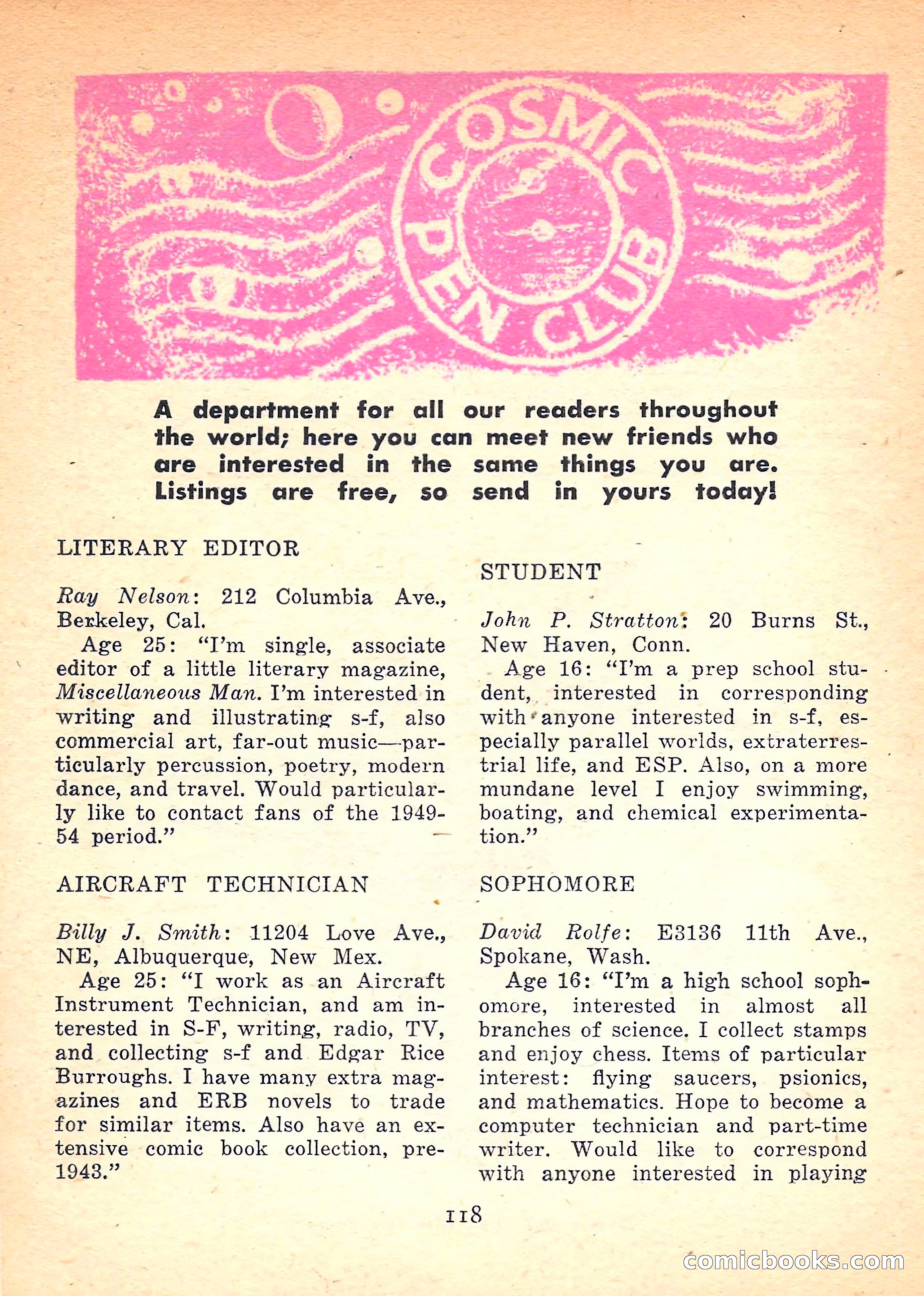 Imaginative Tales, November 1957 — page 118 of 132